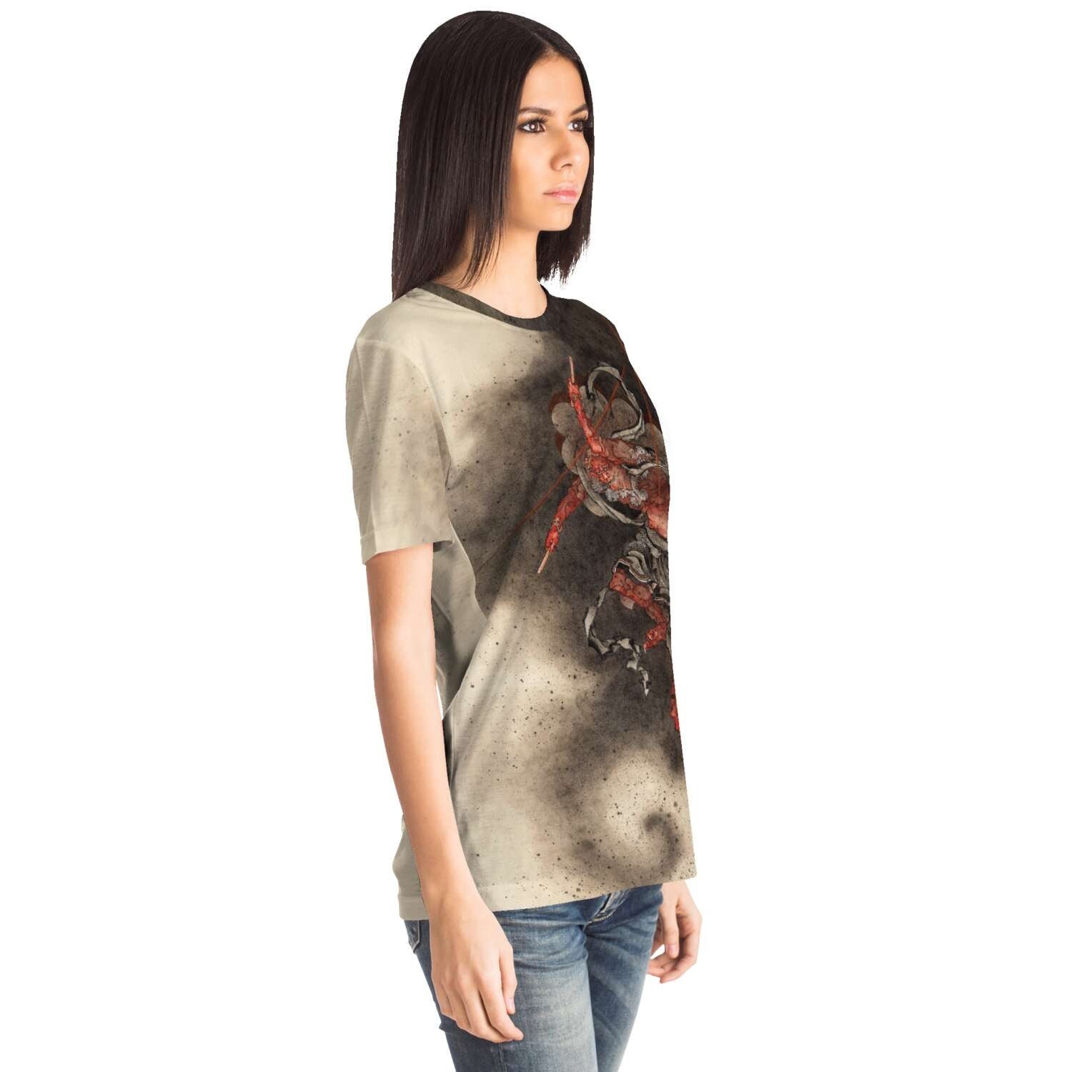 Raijin (Raiden) Thunder, Lightning, and Storm God | Shinto Deity | Hokusai Japanese Mythology Graphic T-Shirt Tee