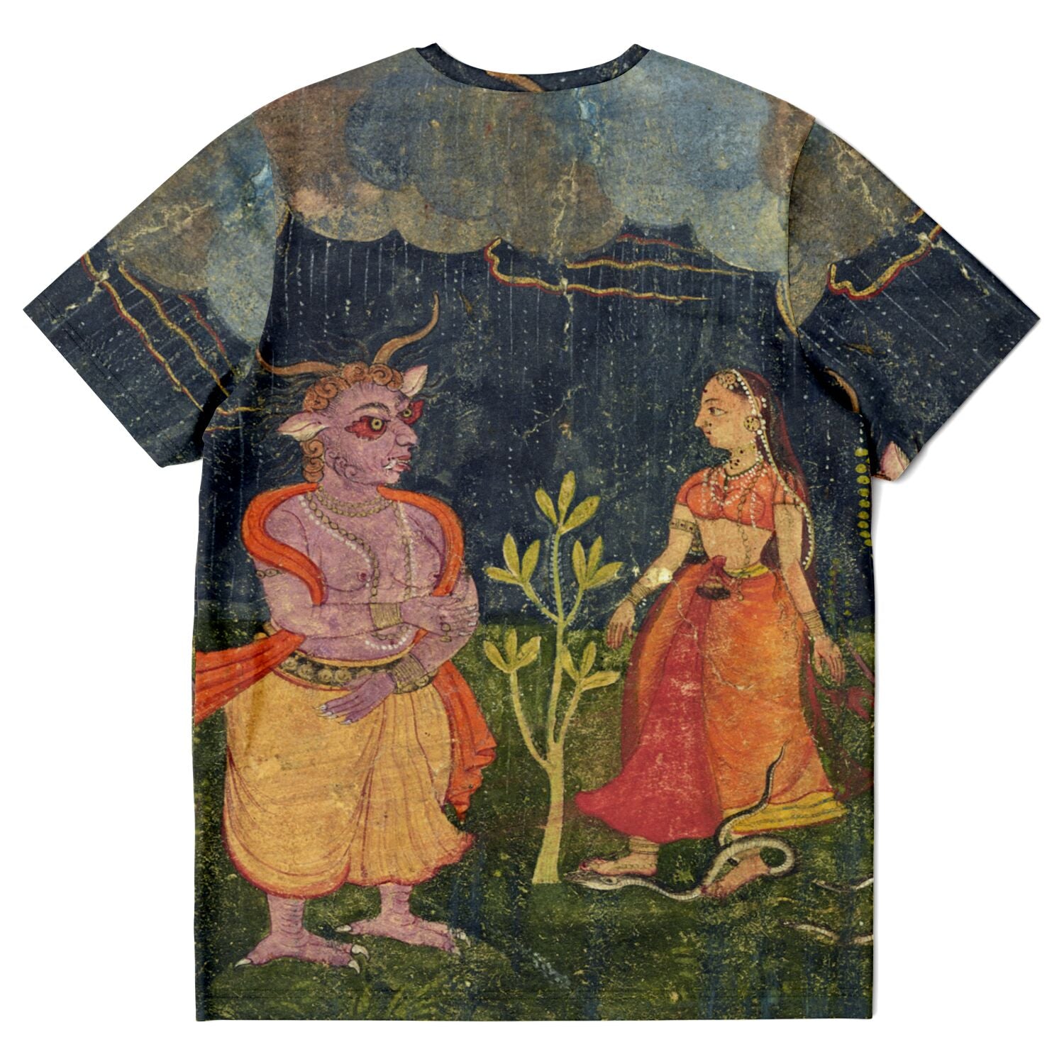 T-shirt Rakshasas: Shape-Shifting Demons, Supernatural Deities of Indian Mythology | Vintage Hindu Folklore Graphic Art T-Shirt