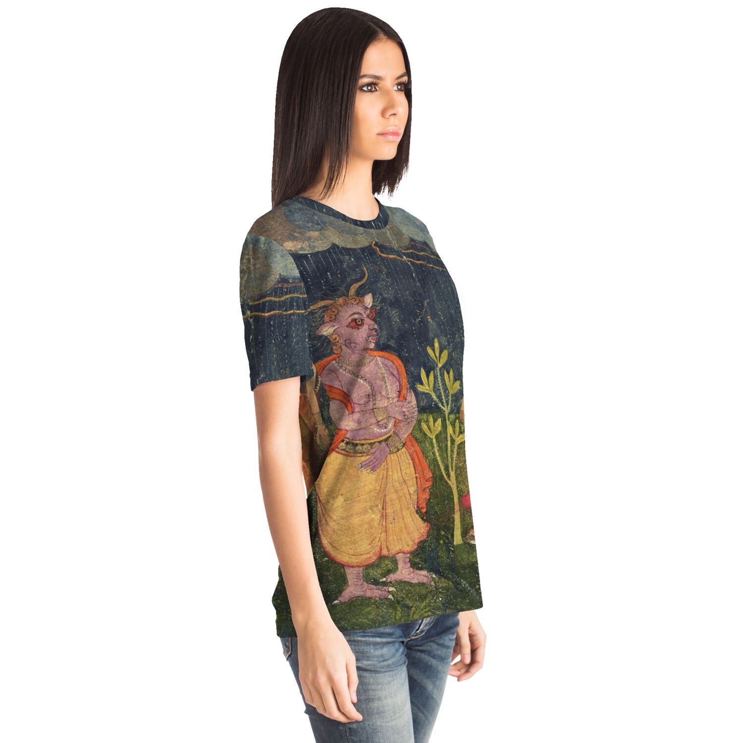 T-shirt Rakshasas: Shape-Shifting Demons, Supernatural Deities of Indian Mythology | Vintage Hindu Folklore Graphic Art T-Shirt