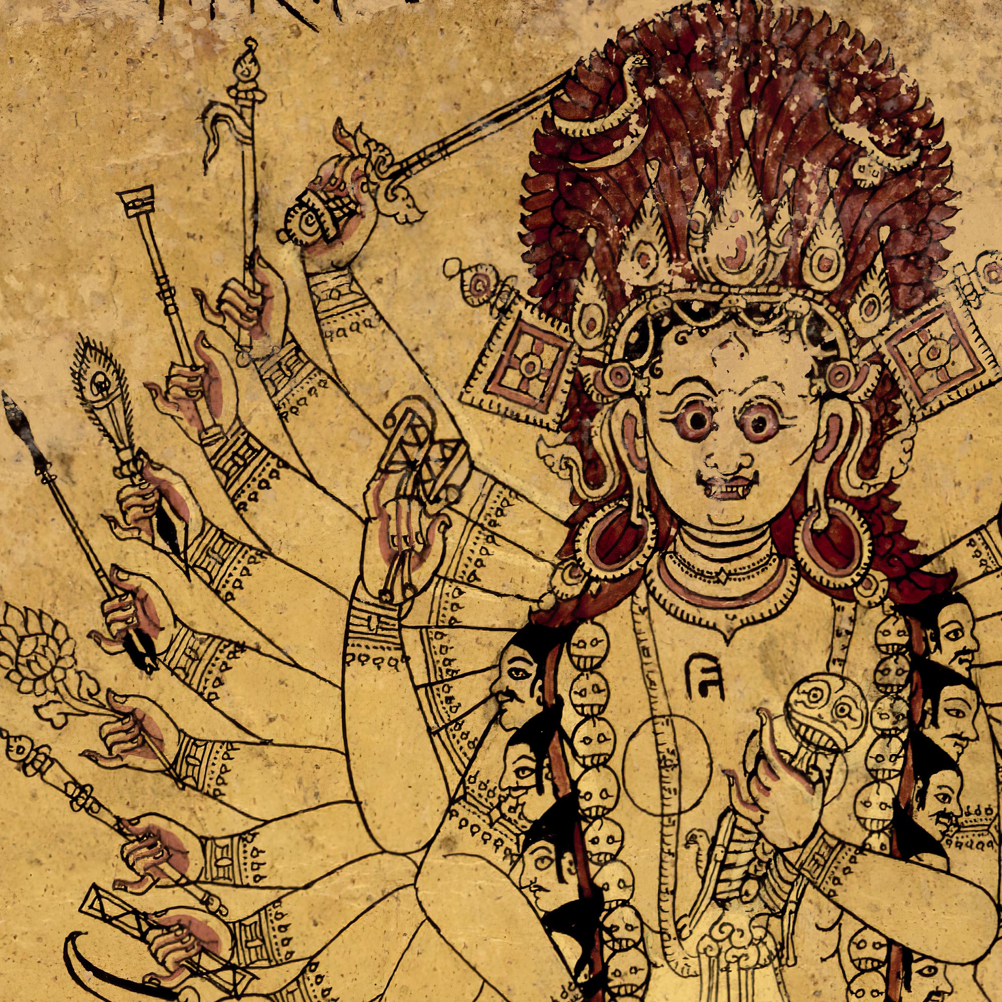 Rare Tantric Form of the Hindu Goddess Kali 18th Century Vedic Fine Art Print