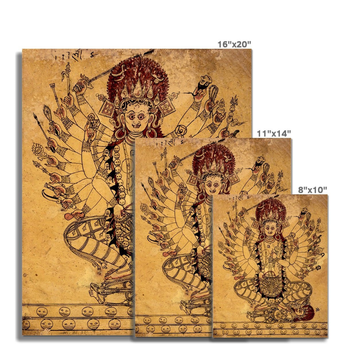 Rare Tantric Form of the Hindu Goddess Kali 18th Century Vedic Fine Art Print