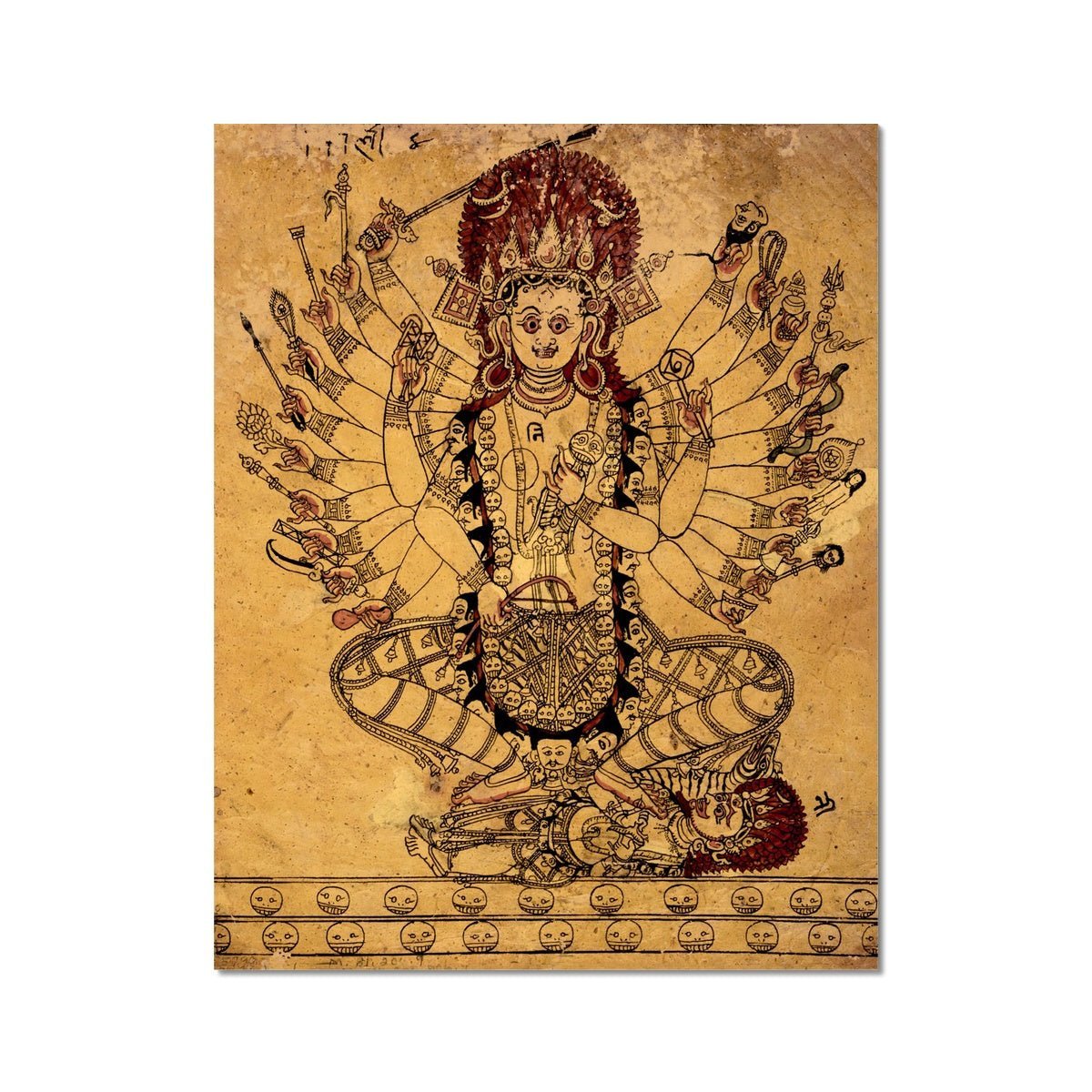 Rare Tantric Form of the Hindu Goddess Kali 18th Century Vedic Fine Art Print