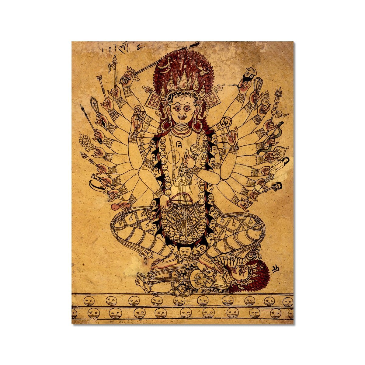giclee Rare Tantric Form of the Hindu Goddess Kali 18th Century Vedic Fine Art Print