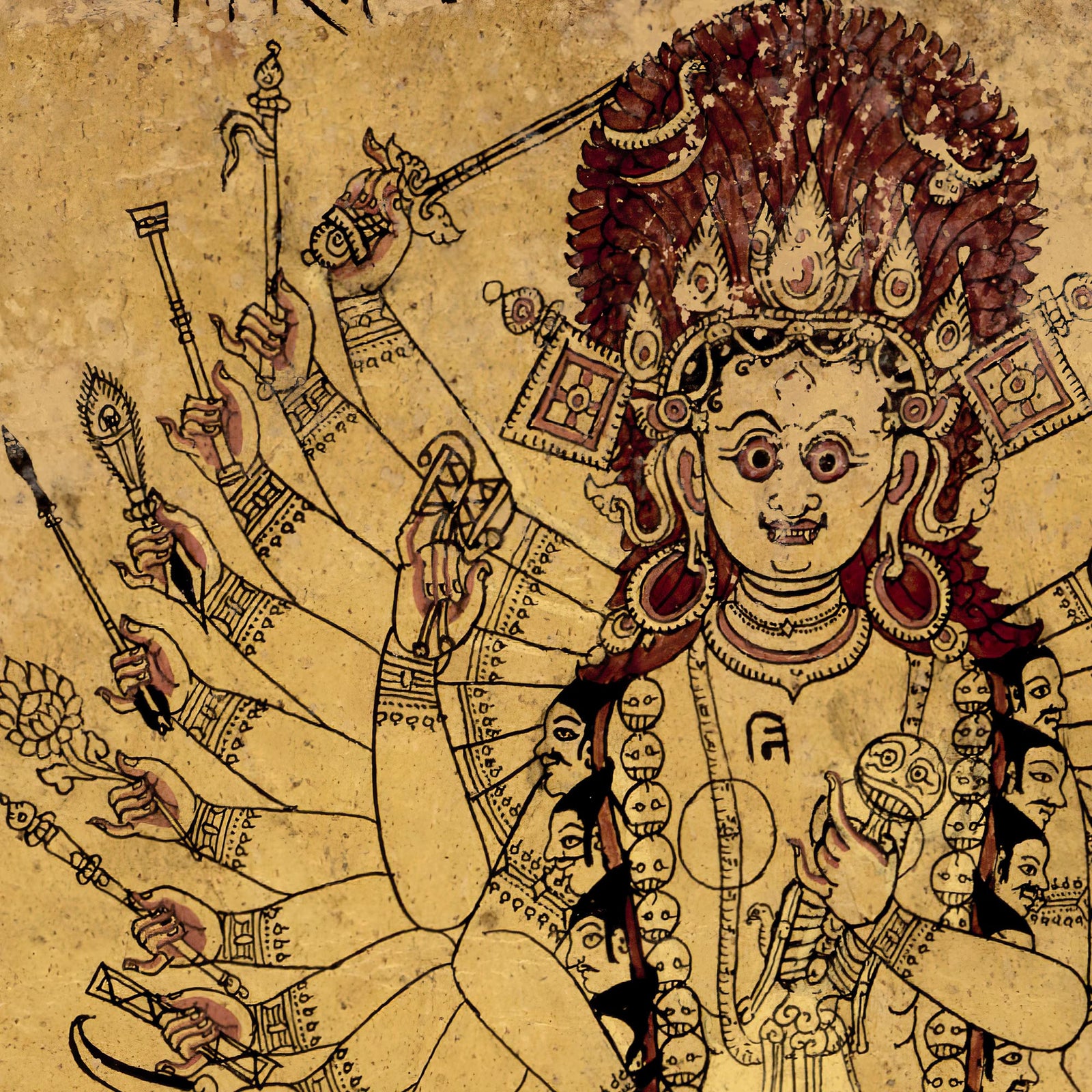 Rare Tantric Form of the Hindu Goddess Kali Vedic Antique Shiva Vishnu Rama Krishna Framed Art Print