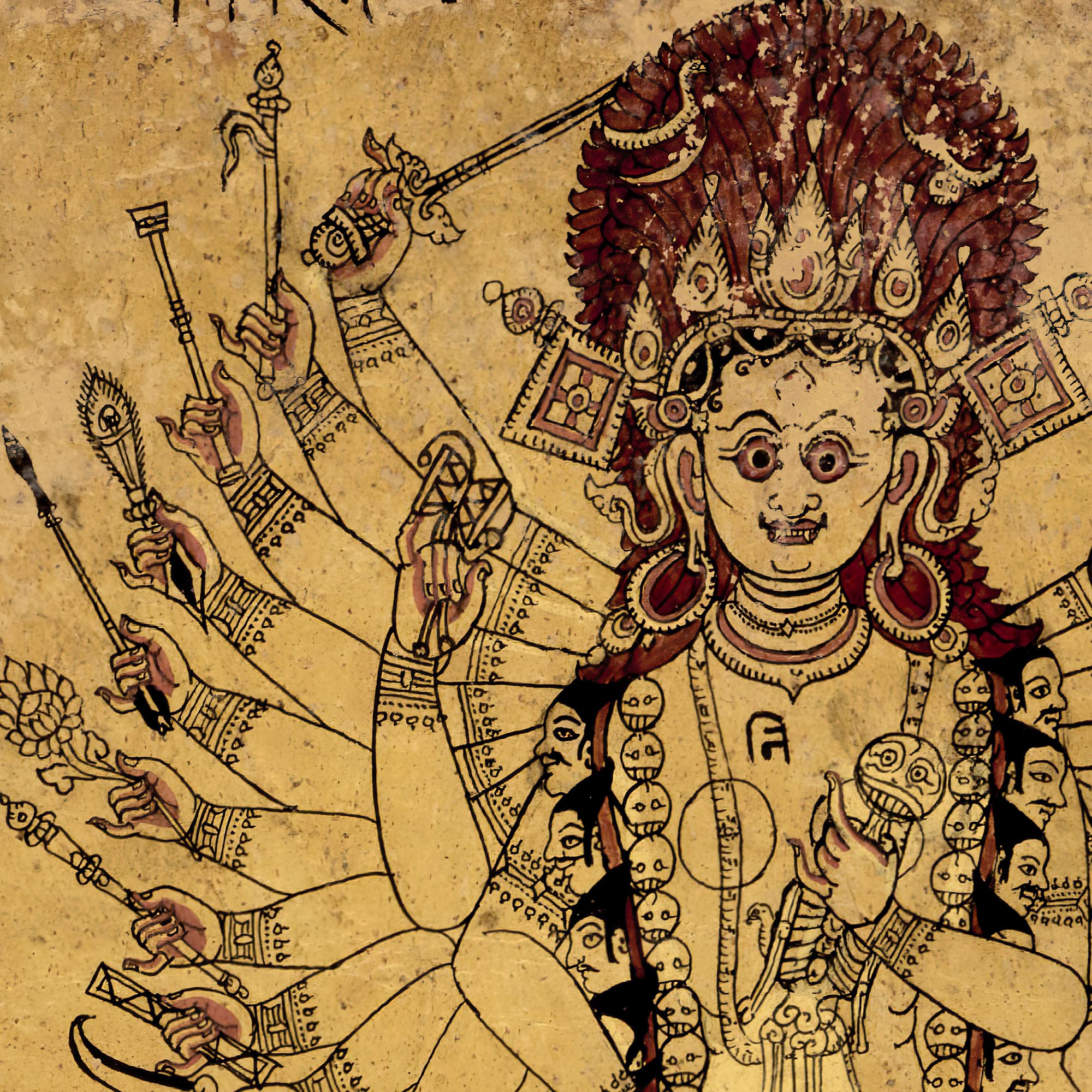 Framed Print Rare Tantric Form of the Hindu Goddess Kali Vedic Antique Shiva Vishnu Rama Krishna Framed Art Print