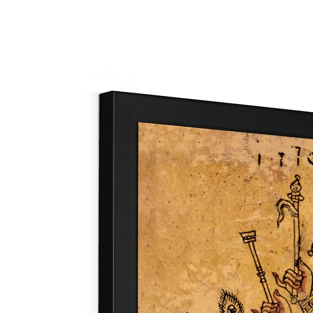 Rare Tantric Form of the Hindu Goddess Kali Vedic Antique Shiva Vishnu Rama Krishna Framed Art Print