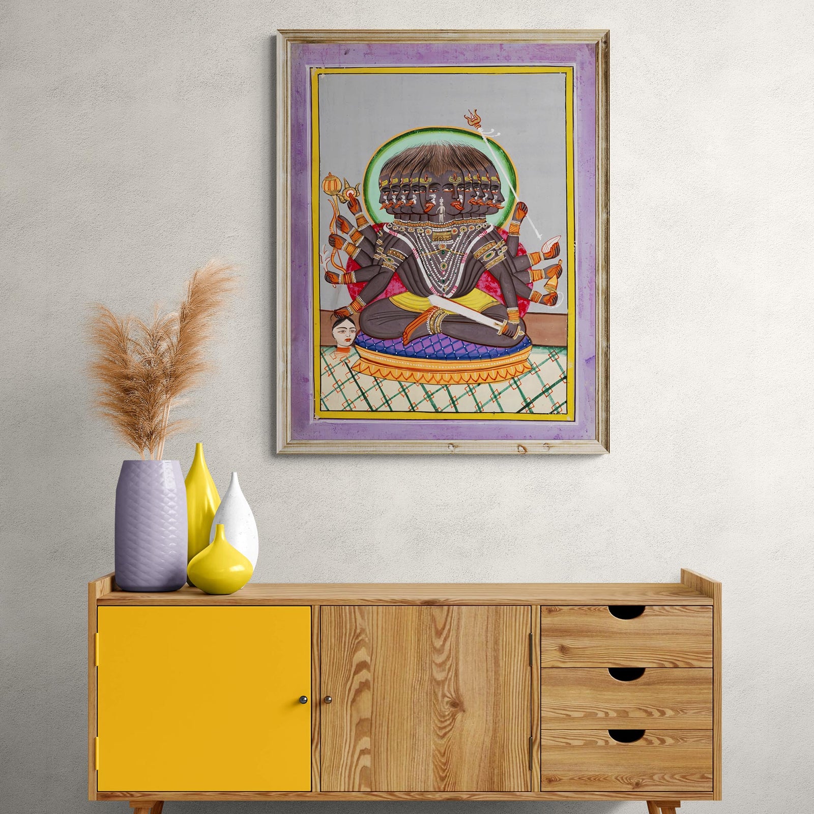 Purple Kali Ma Hindu Devotional Art | Sacred Tantric Feminine Meditation Deity | Yoga Fine Art Print