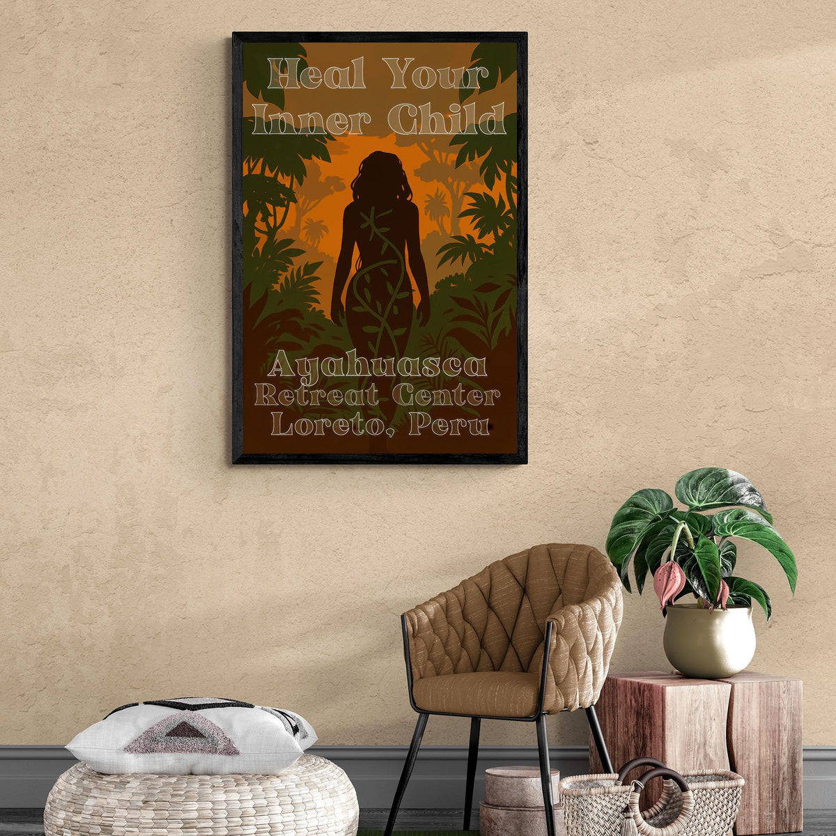 Heal Your Inner Child | Ayahuasca Inner Journey Ritual | Vintage Peru Travel Poster Fine Art Print