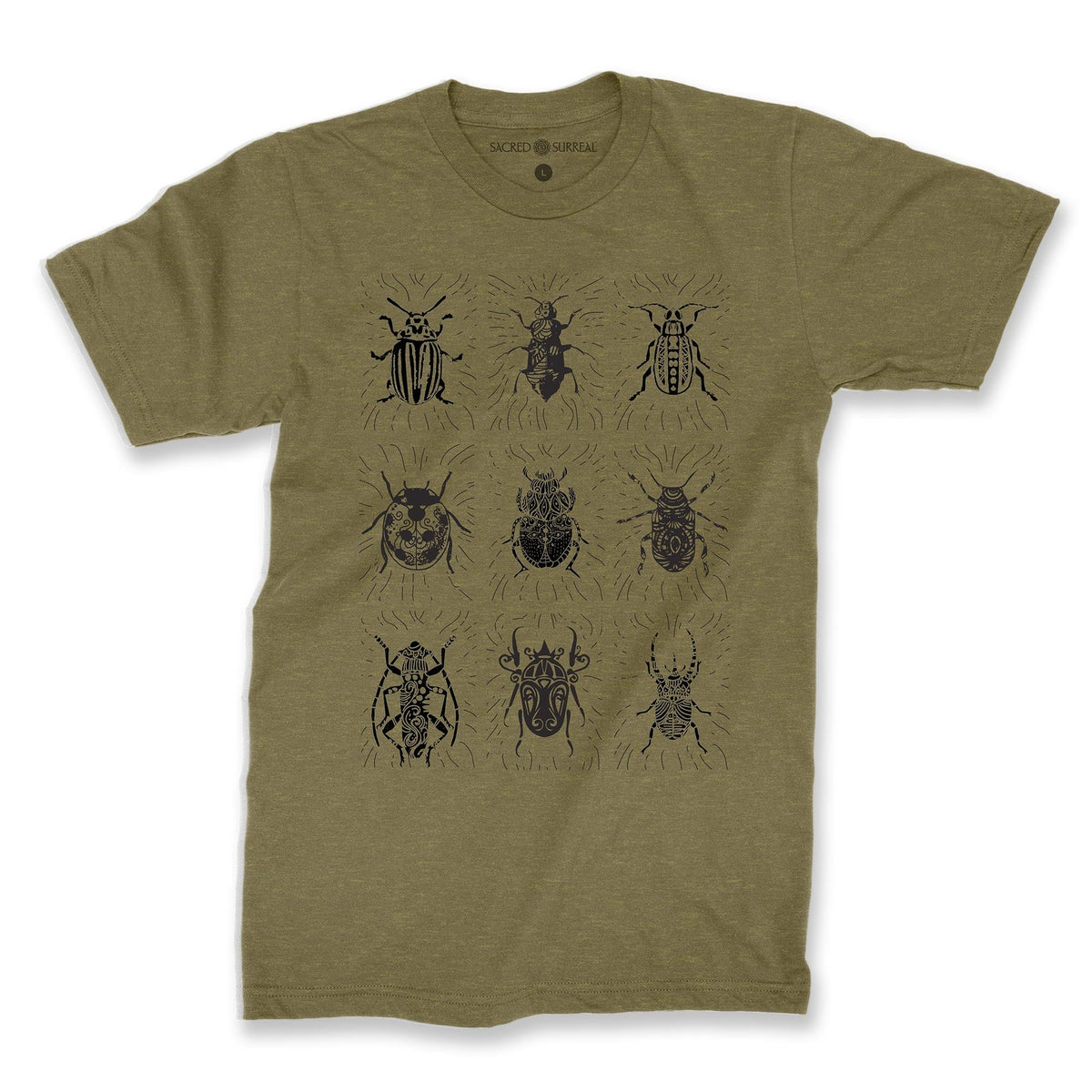 Sacred Scarab | The Order of Coleoptera Entomology | Sacred Insect Beetle Art Tee T-Shirt