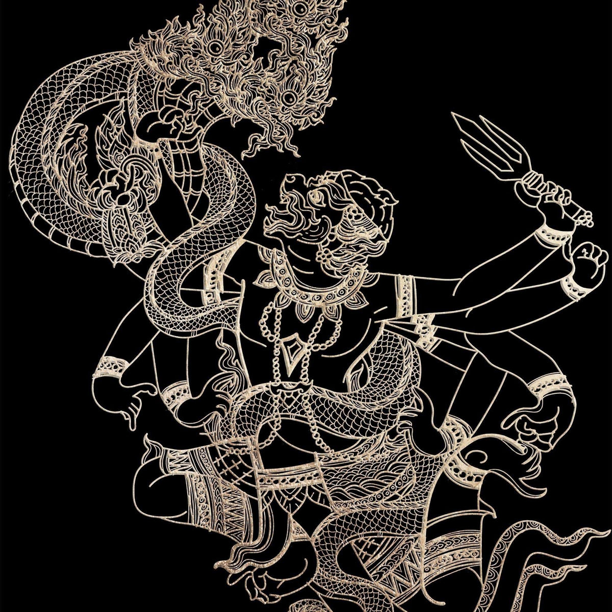 Sak Yant Hanuman Tee | Muay Thai Fighter Warrior Traditional Tattoo | MMA Graphic Art T-Shirt