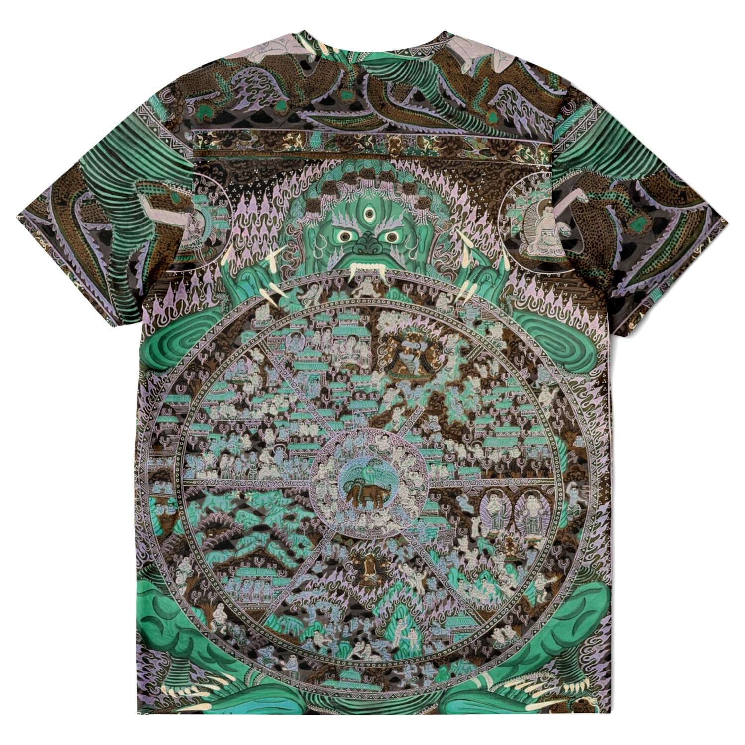 T-shirt Samsara: The Circle of Transmigration | The Law of Karma | Rebirth and Reincarnation | Buddhist Vintage T-Shirt