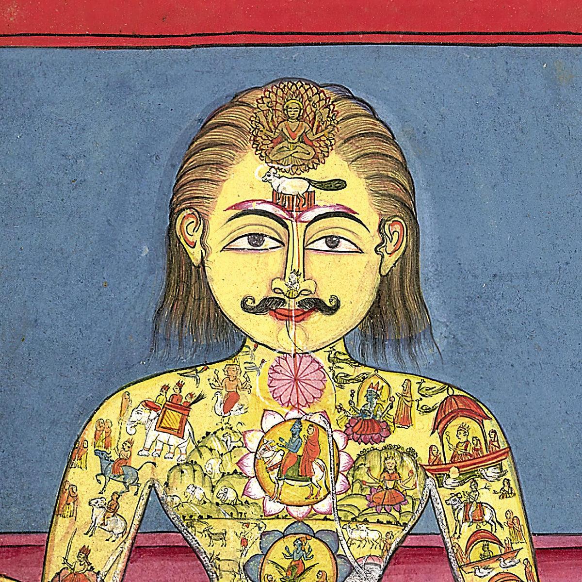 Sapta Chakra Print, Kundalini Yoga, Tibetan Indian Nadi, Cosmic Spiritual Energy Chart, Vintage Fine Art Print