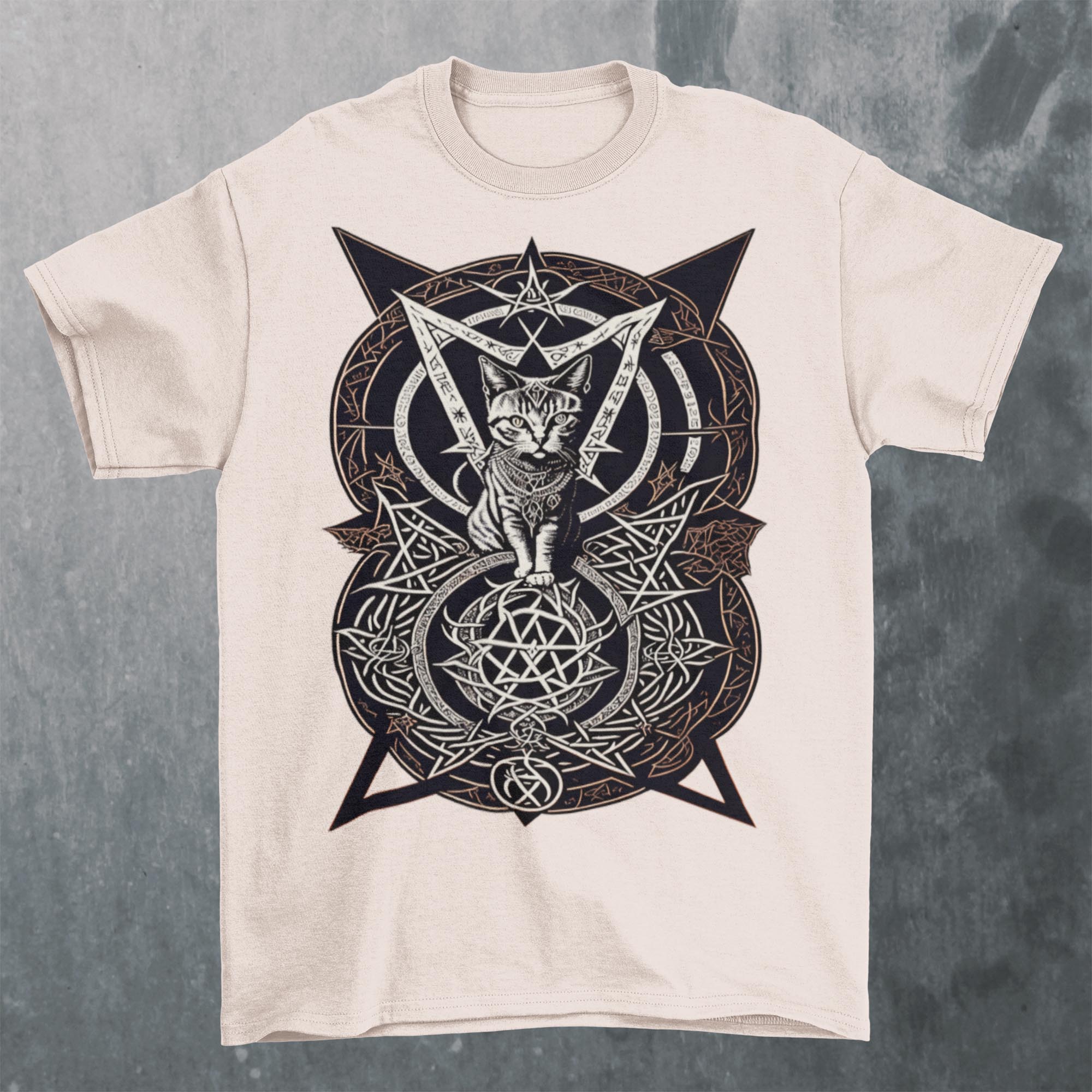 T-Shirts Satanic Cat Named Whiskers | Maybe Today Satan! | Church of Satan, Cute Occult Graphic Art T-shirt