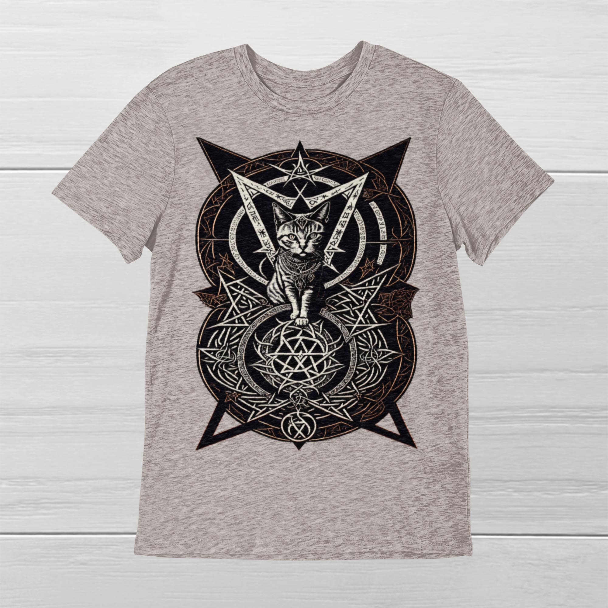 T-Shirts Satanic Cat Named Whiskers | Maybe Today Satan! | Church of Satan, Cute Occult Graphic Art T-shirt