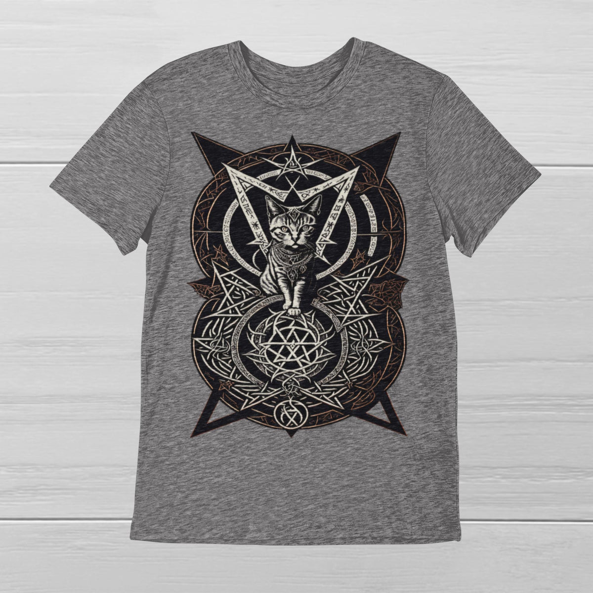 T-Shirts Satanic Cat Named Whiskers | Maybe Today Satan! | Church of Satan, Cute Occult Graphic Art T-shirt