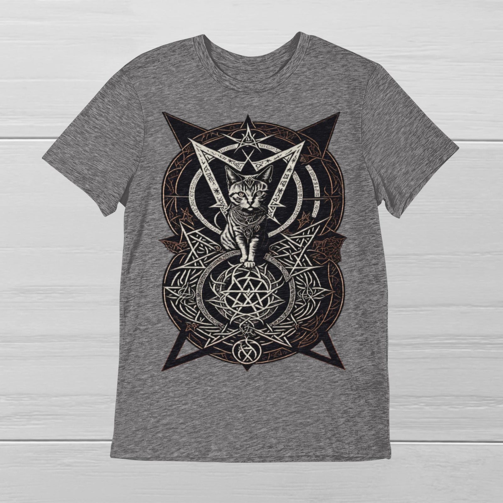 T-Shirts Satanic Cat Named Whiskers | Maybe Today Satan! | Church of Satan, Cute Occult Graphic Art T-shirt