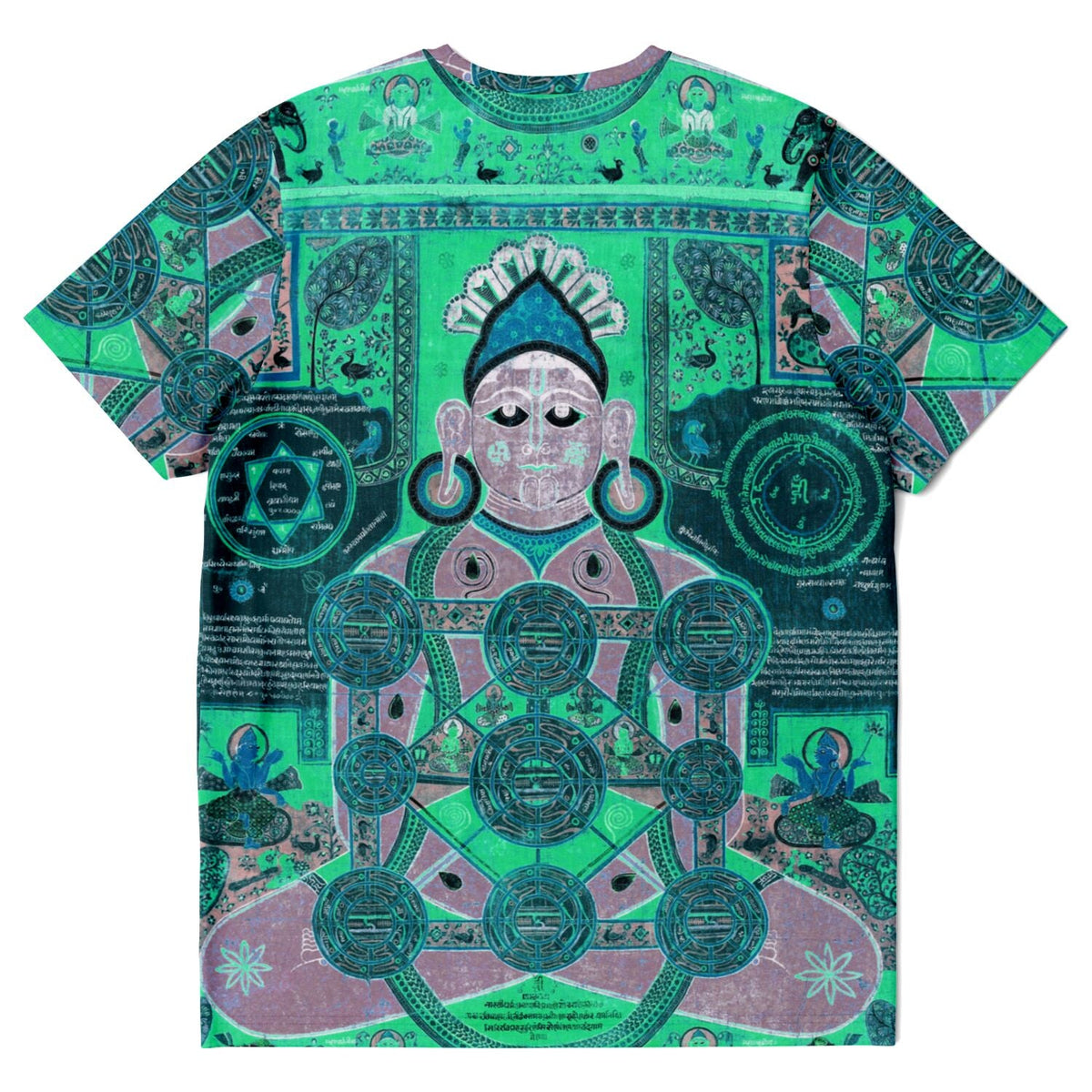 Seated Jain Deity | Antique Tibetan Cosmology Altar Image | Vintage Modern Remix Graphic Art T-Shirt