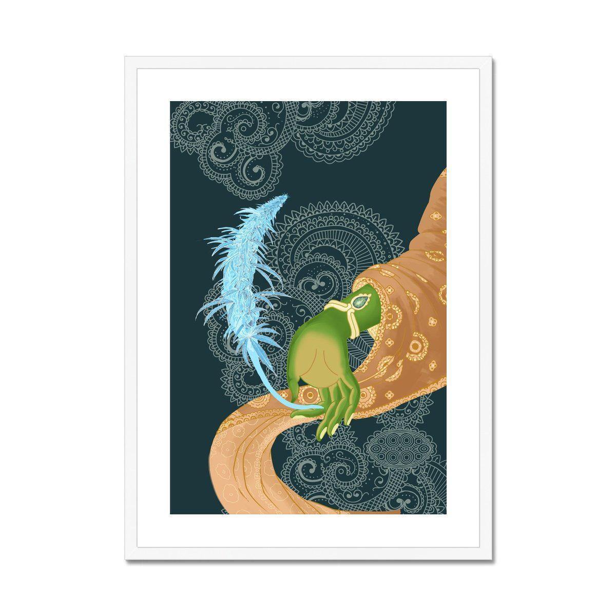 Sensimilla Mudra | Sacred Wall Art | Trippy Marijuana Wall Decor | Colorful Cannabis Lover 420 Gift | Weed Wall Art, Framed Art Print