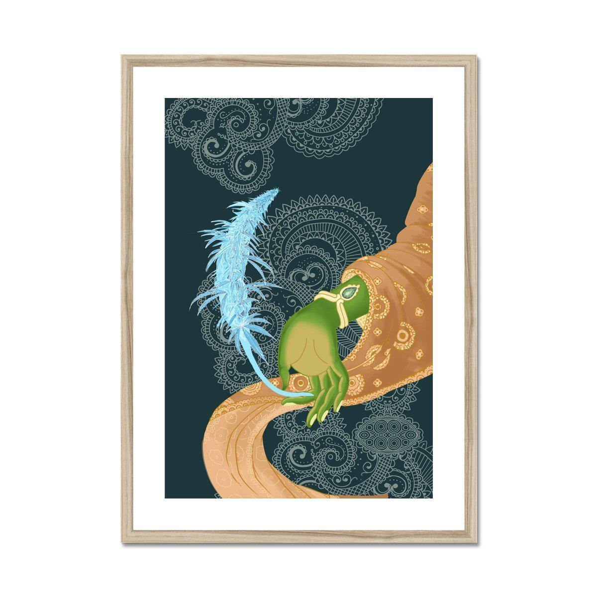 Sensimilla Mudra | Sacred Wall Art | Trippy Marijuana Wall Decor | Colorful Cannabis Lover 420 Gift | Weed Wall Art, Framed Art Print