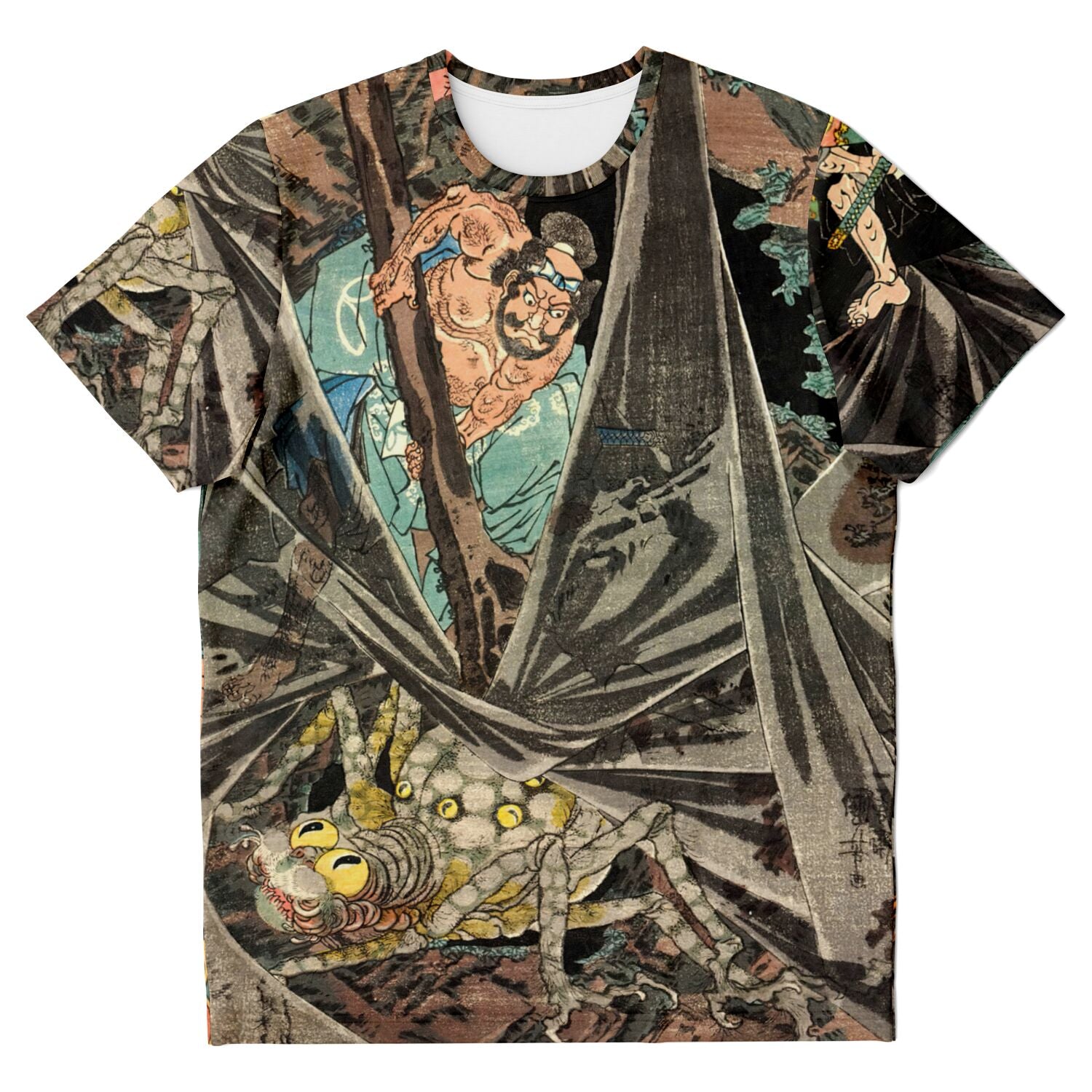 T-shirt XS Shape-Shifting Demon, Tsuchigumo the Earth Spider fights Raiko | Kuniyoshi Graphic Art T-Shirt