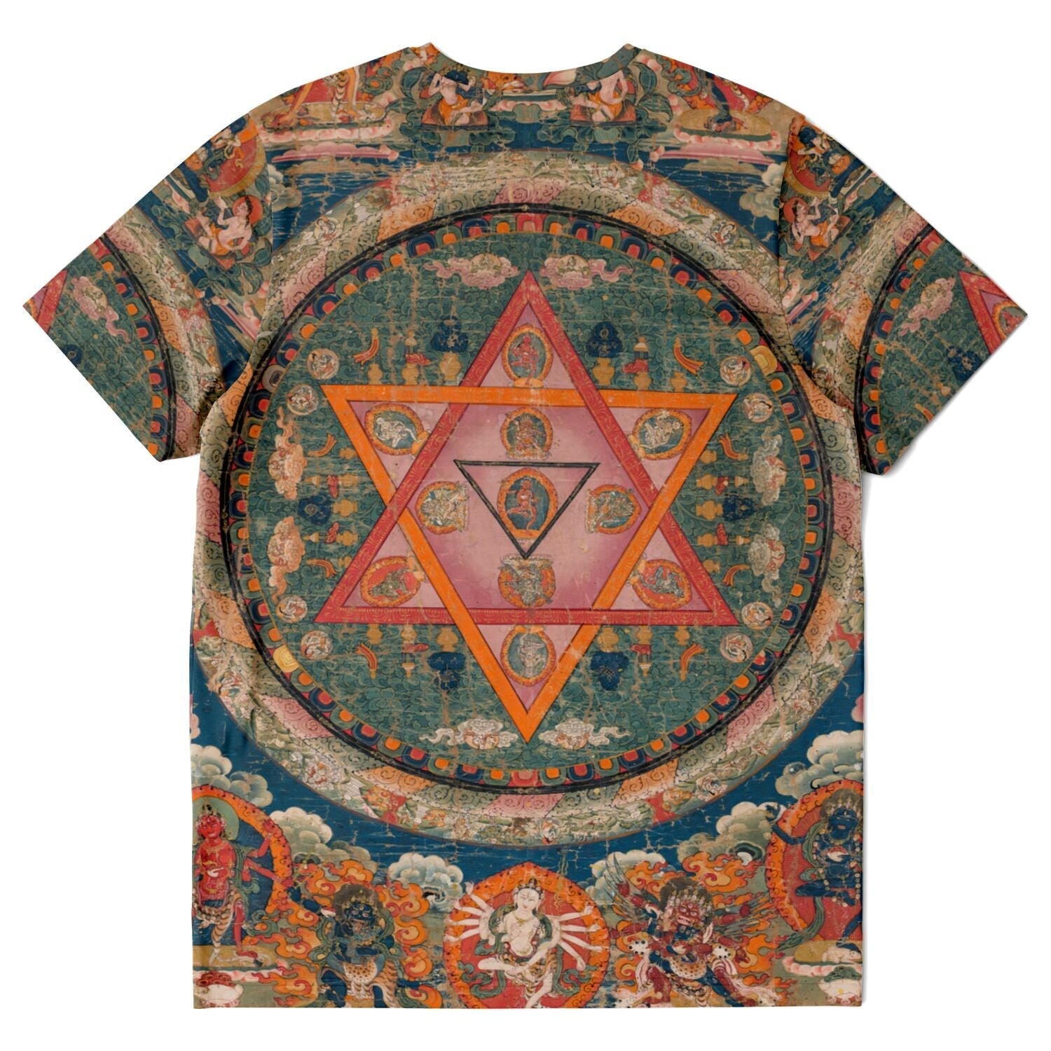 T-shirt Shatkona Mandala, Hindu & Buddhist Sacred Geometry | Divine Feminine, Star of David Energy | Jewbu Graphic Art T-Shirt