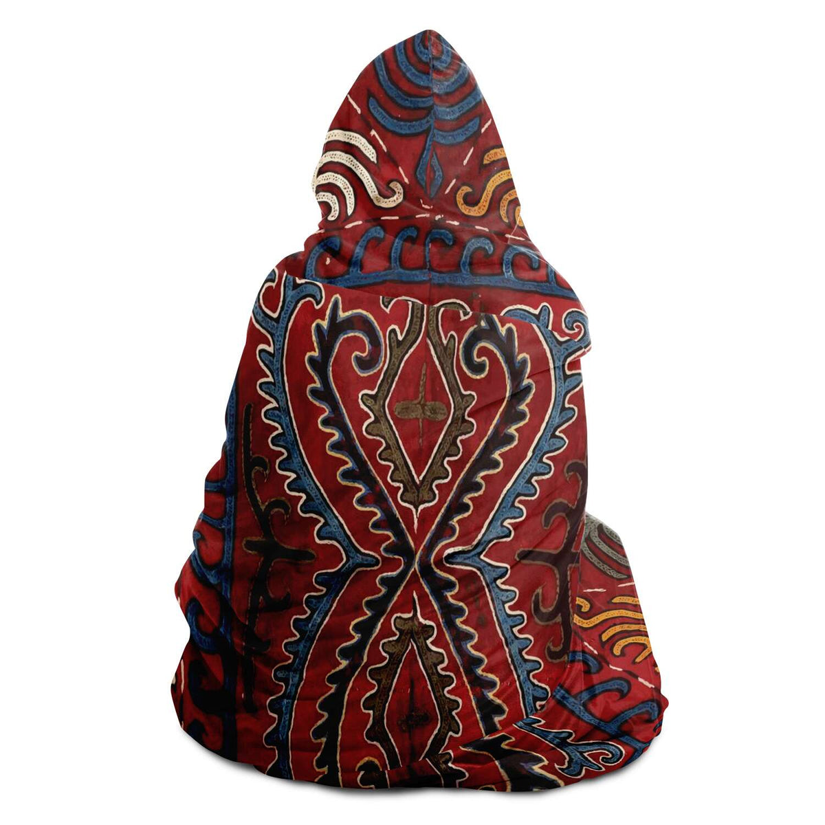 Sherpa Hooded Blanket, Kyrgyz Traditional Design (Central Asia) Asian Blanket