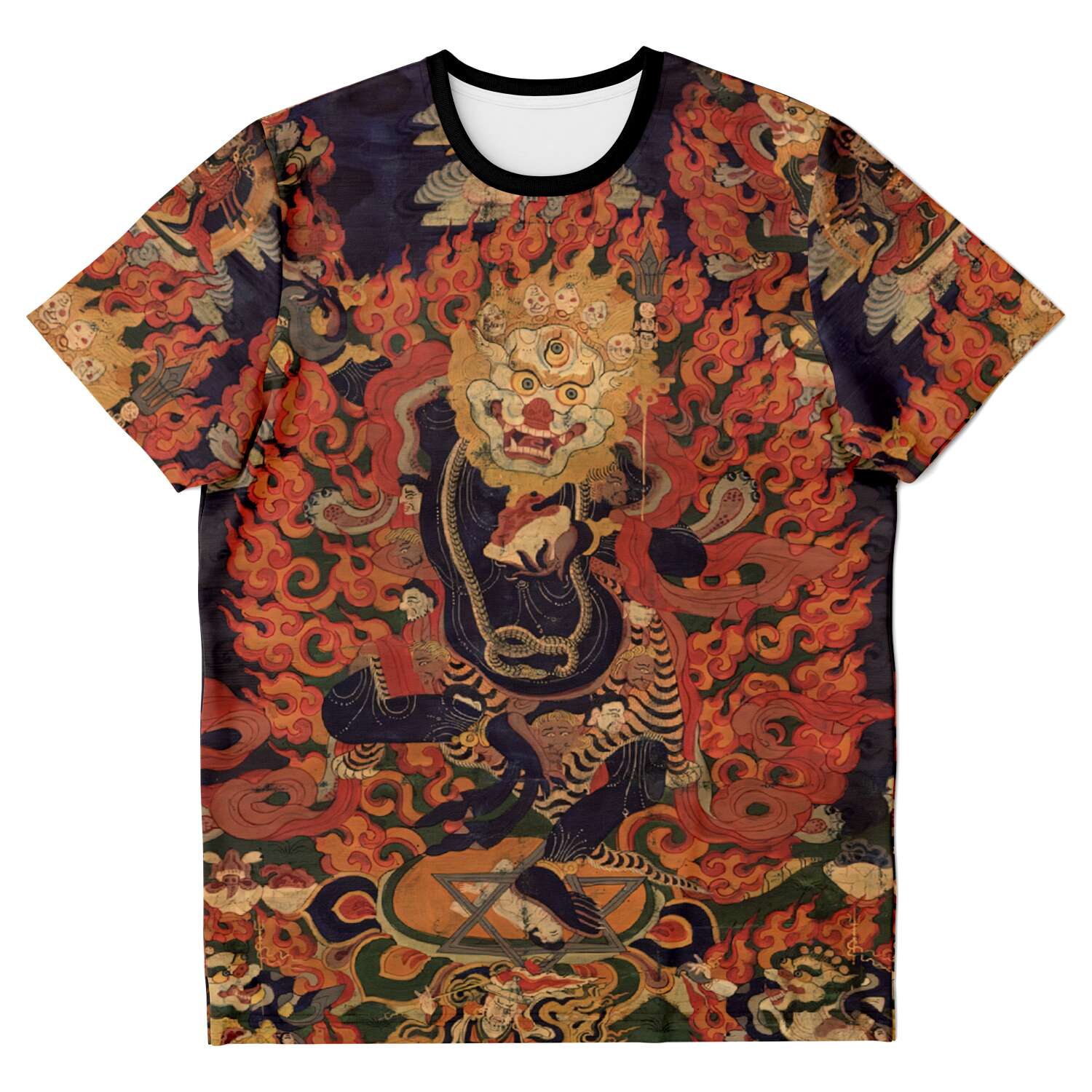T-shirt XS Simhamukha, Lion-headed Dakini, Tibetan, Dzogchen Wisdom Yogini Erotic Feminist Graphic T-Shirt Tee