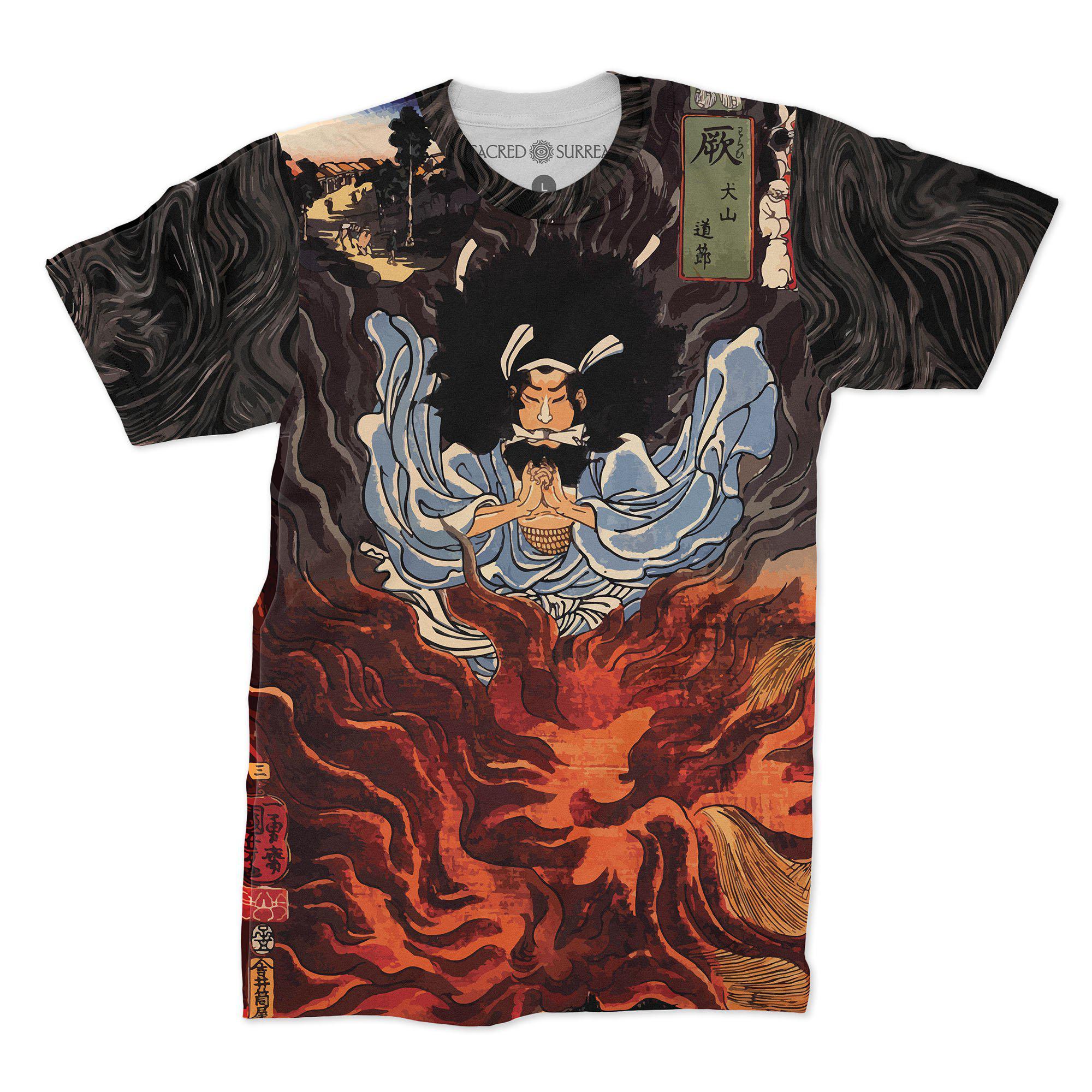 Sixty-nine Stations of the Kisokaido Japanese Ukiyo-e Samurai Ronin Vintage T-Shirt