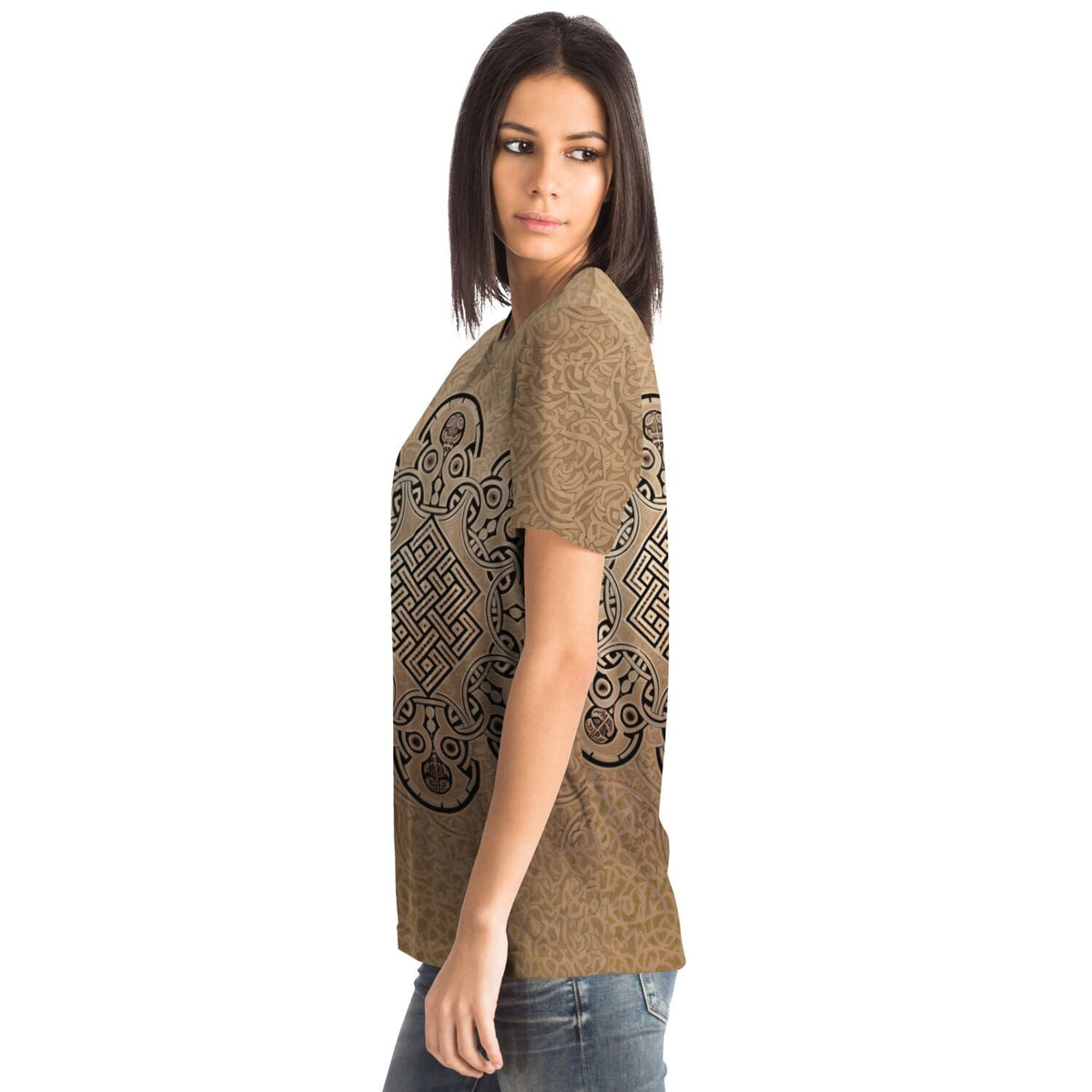 Skull Sacred Geometry, Metatron's Cube | Zen Interbeing, Buddhist Eternal Knot Graphic Art T-Shirt