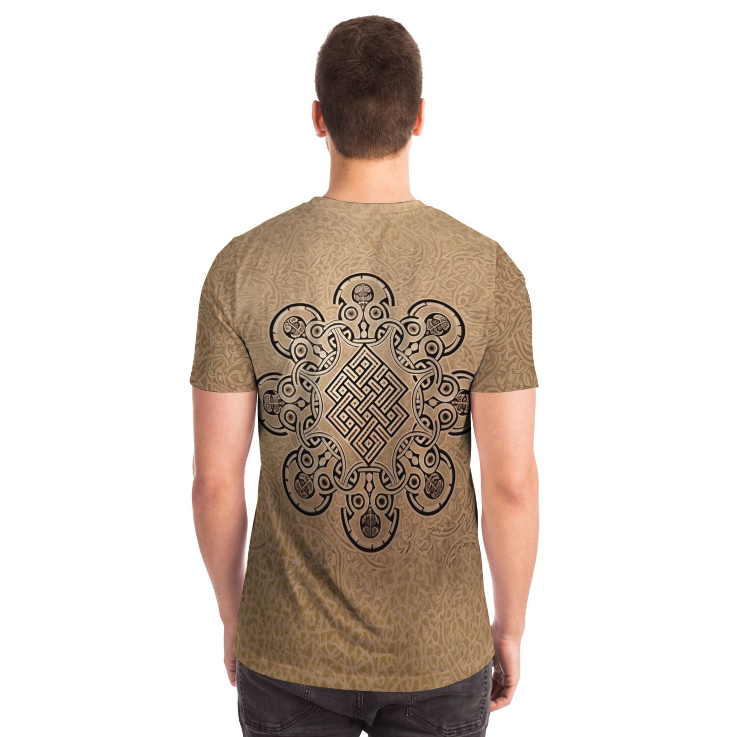 T-shirt Skull Sacred Geometry, Metatron's Cube | Zen Interbeing, Buddhist Eternal Knot Graphic Art T-Shirt