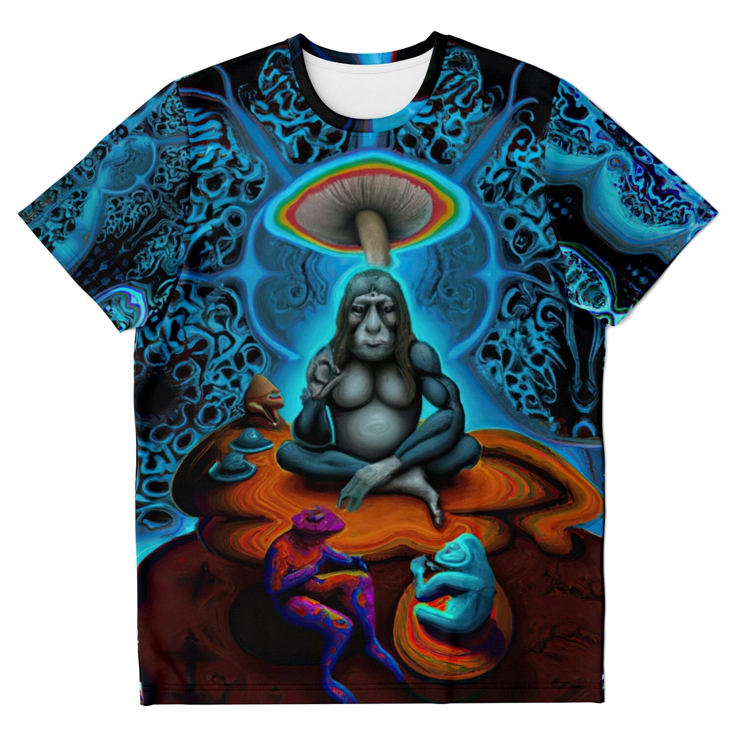 T-shirt XS Stoned Ape Theory | Psychedelic Evolution | DMT, LSD, Ayahuasca, McKenna | Trippy Digital Art T-Shirt