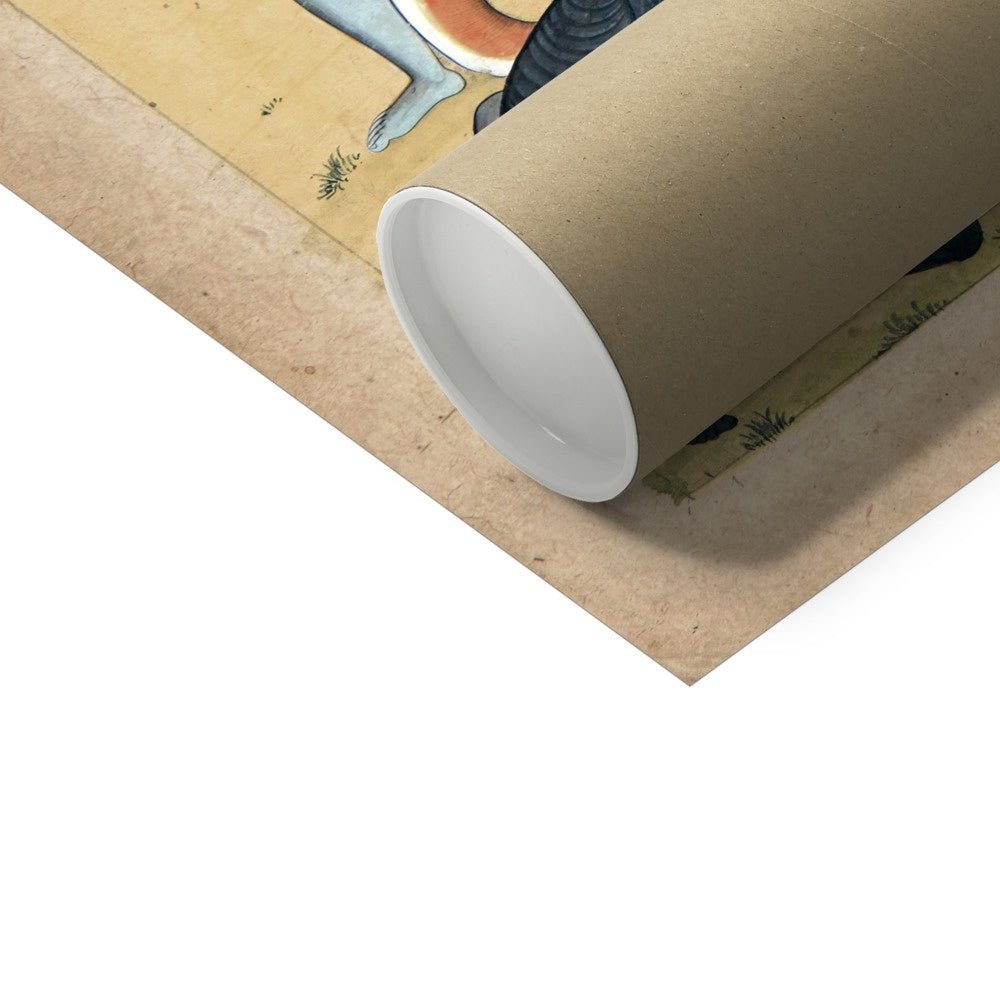 Sumbha & His Demon Asura Army Attacks Mahadevi Chandika | Hindu Indian Folklore Vedic Mythology Vintage Fine Art Print