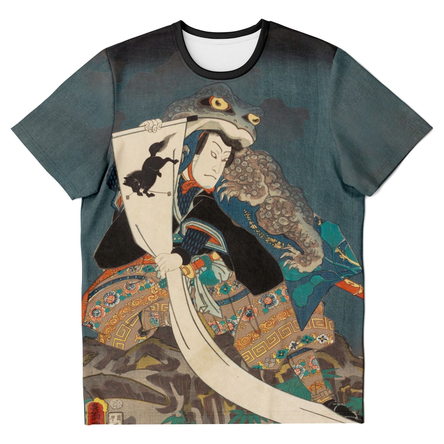 T-shirt XS Supernatural Toad Shōgun Tarō Yoshikado | Toad Samurai, Frog Ronin, Japanese Warrior Ukiyo-e Graphic Art T-Shirt