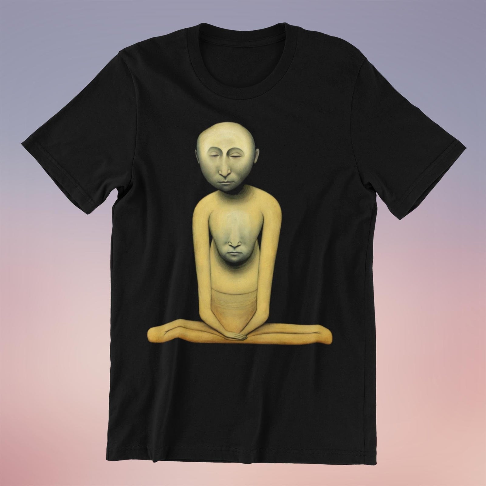 Surreal Zen Stone Buddhist Nun ... Third Eye ... Original Surreal Trippy Buddhist Meditation Art | Stoner 420 Weed Meme Graphic Art T-Shirt Tee