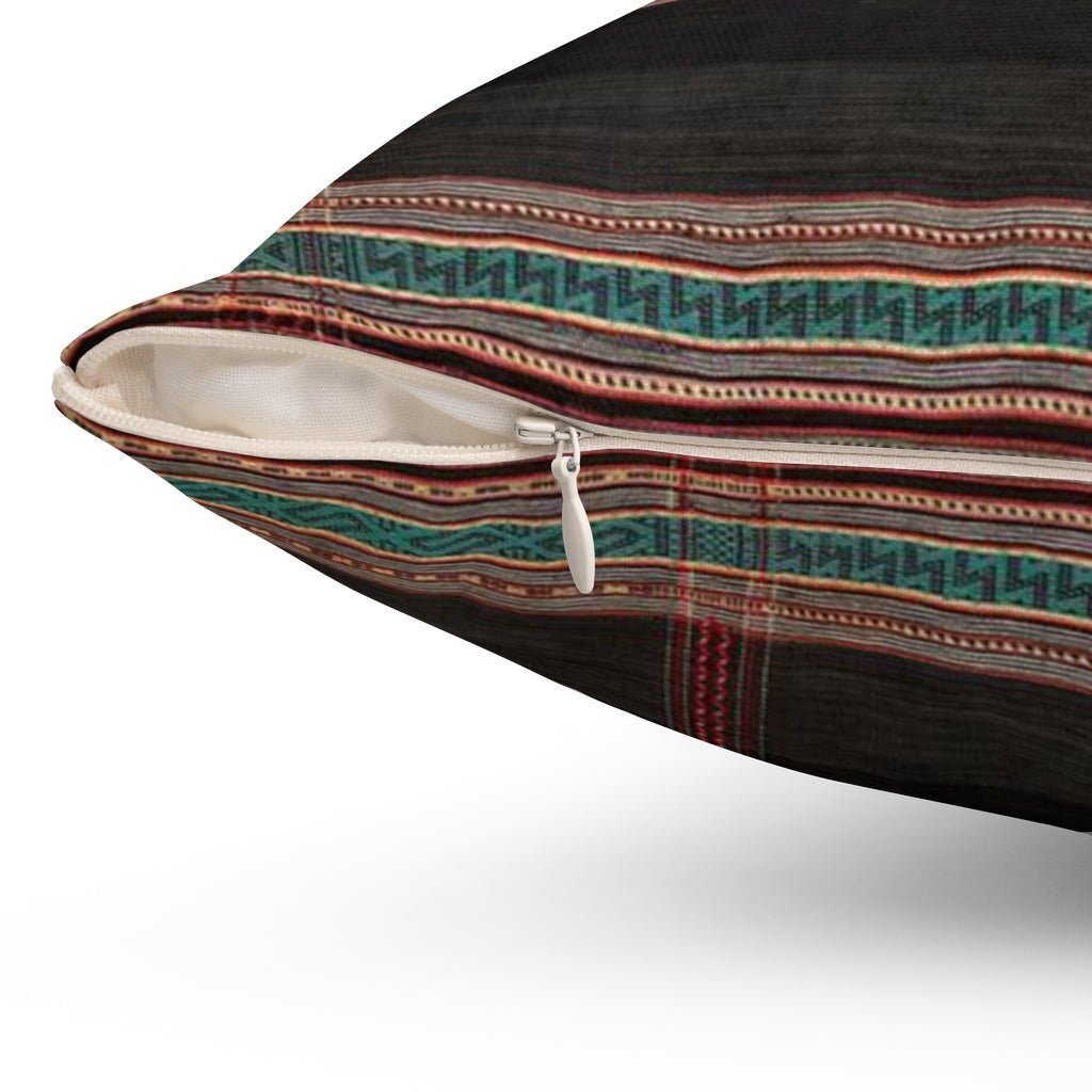 Thai Vintage Ikat Pillow w/ Insert | SE Asian Laos Textile Urban Nomad Cushion | Hippie Home Decor | Tribal Boho Decorative Throw Pillow