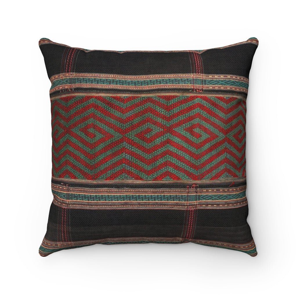 Thai Vintage Ikat Pillow w/ Insert | SE Asian Laos Textile Urban Nomad Cushion | Hippie Home Decor | Tribal Boho Decorative Throw Pillow