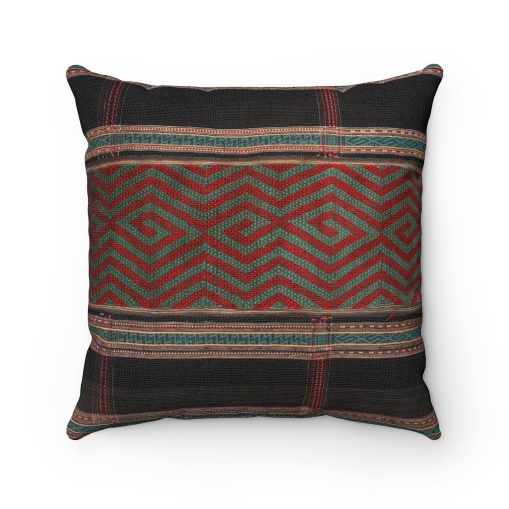 Thai Vintage Ikat Pillow w/ Insert | SE Asian Laos Textile Urban Nomad Cushion | Hippie Home Decor | Tribal Boho Decorative Throw Pillow