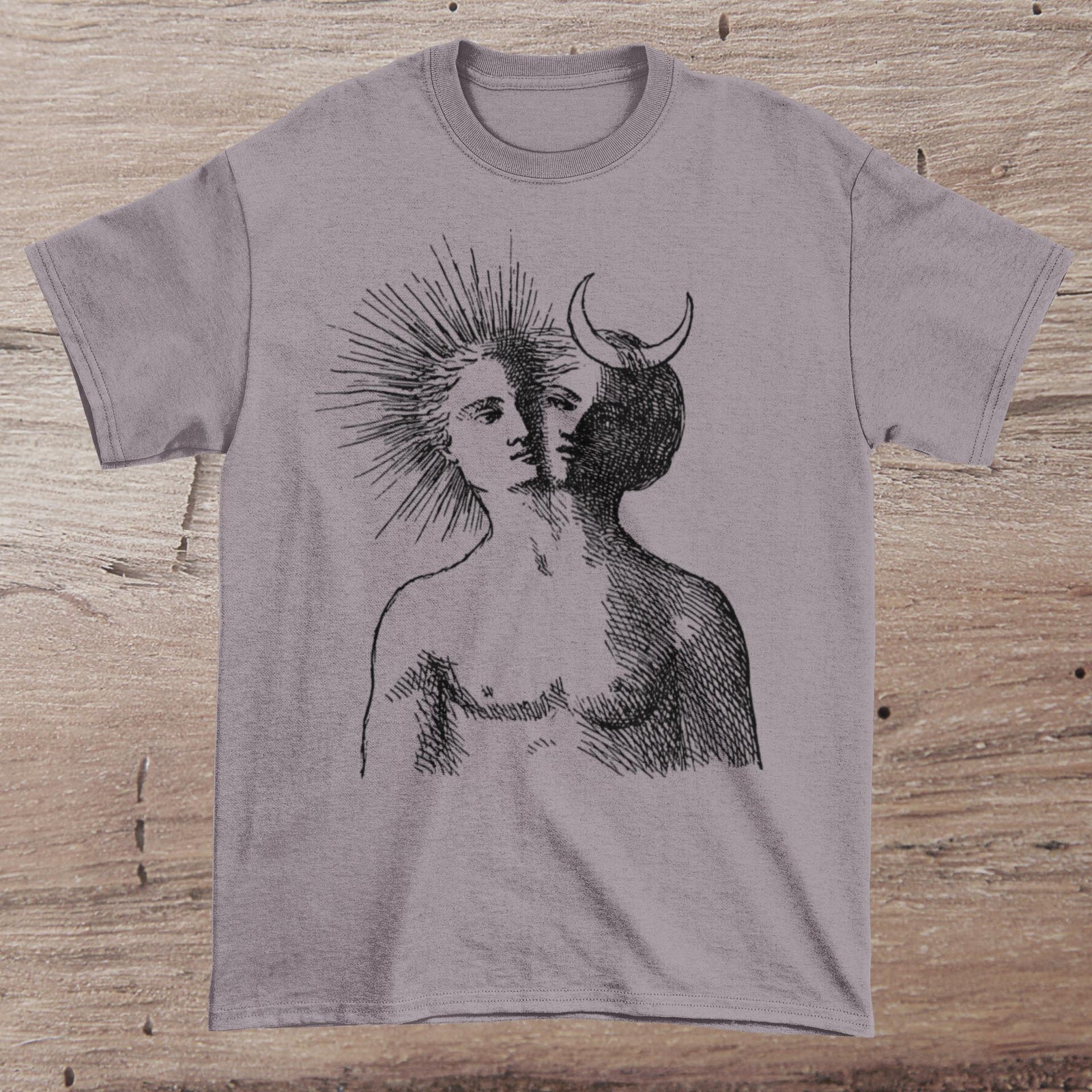 T-Shirts 2XL / Storm The Alchemical Rebis, Philosophers Stone, Esoteric Occult Androgynous Graphic Art T-Shirt