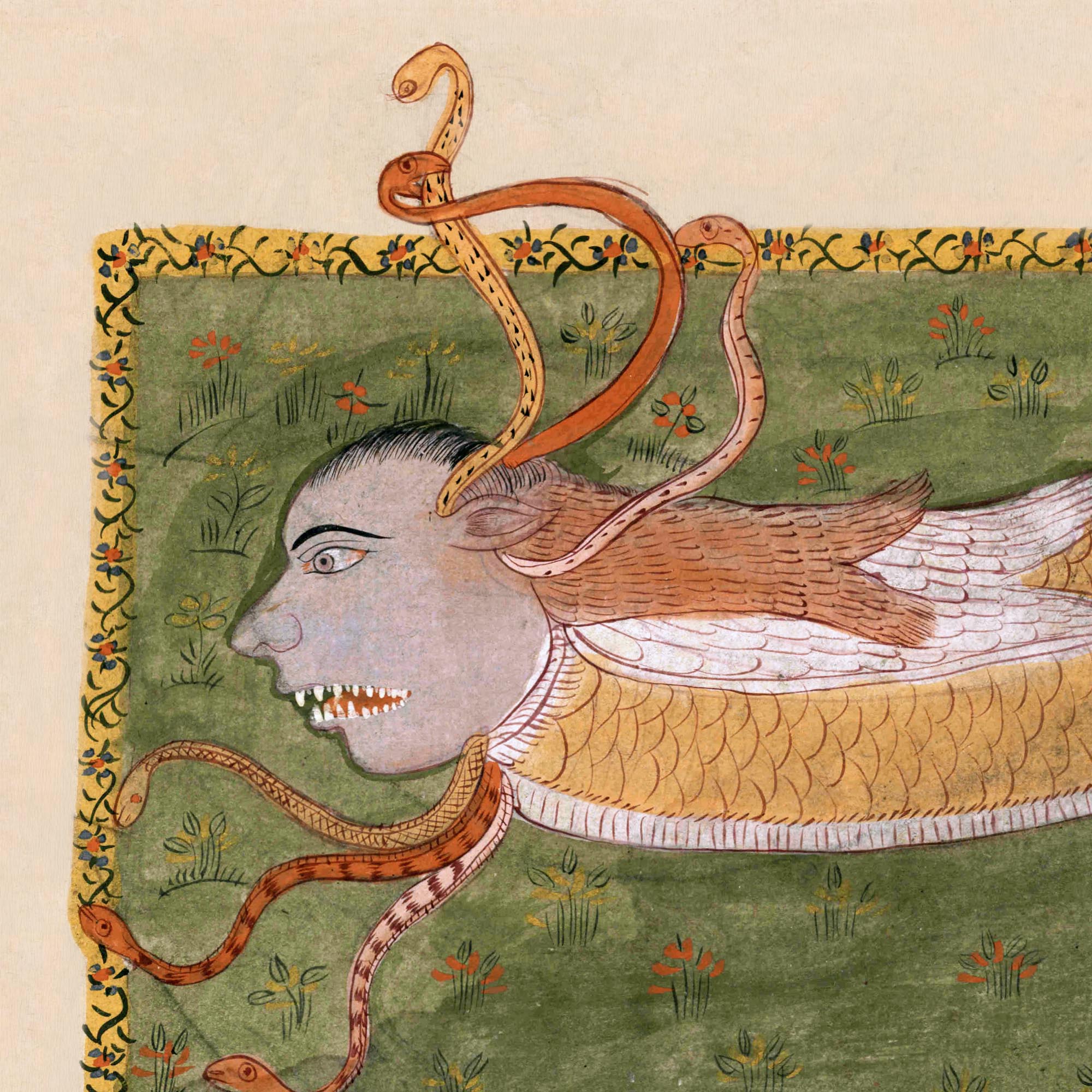 giclee The Book of Wonders (Fish Djinn) Persian Mythology Muslim Sufi Islamic Art | Surreal, Fantasy Folklore Fine Art Print