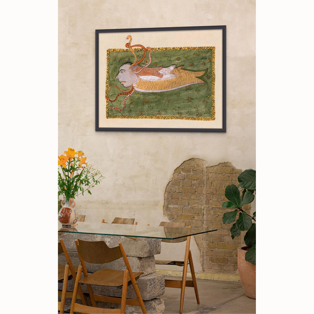 The Book of Wonders (Fish Djinn) Persian Mythology Muslim Sufi Islamic Art | Surreal, Fantasy Folklore Fine Art Print