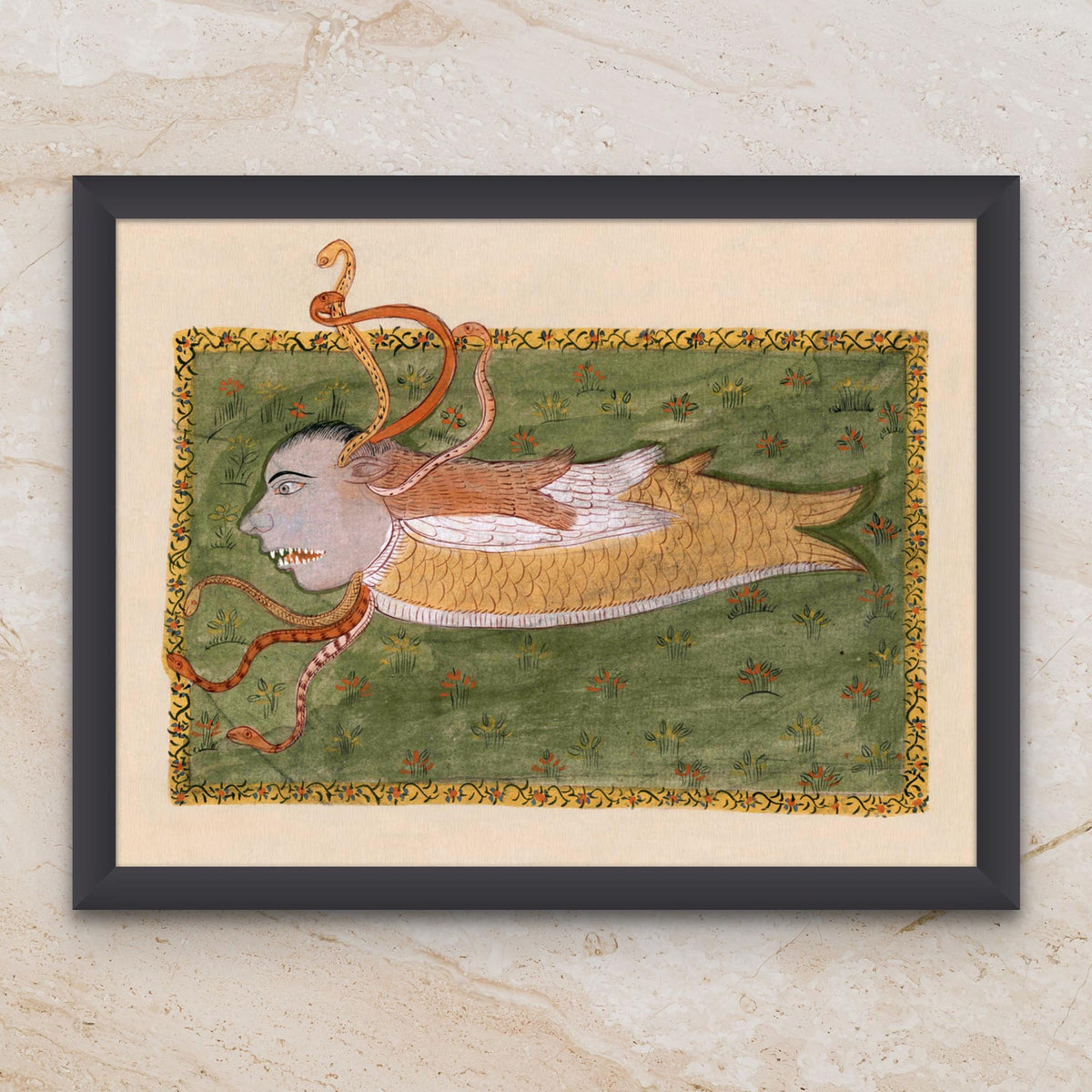 giclee 8&quot;x6&quot; The Book of Wonders (Fish Djinn) Persian Mythology Muslim Sufi Islamic Art | Surreal, Fantasy Folklore Fine Art Print