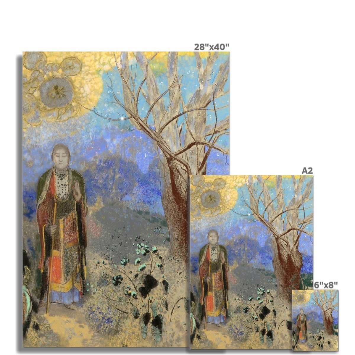 The Buddha, by Odilon Redon, Symbolism Surrealist Gift Antique Buddhist Sacred Fine Art Print