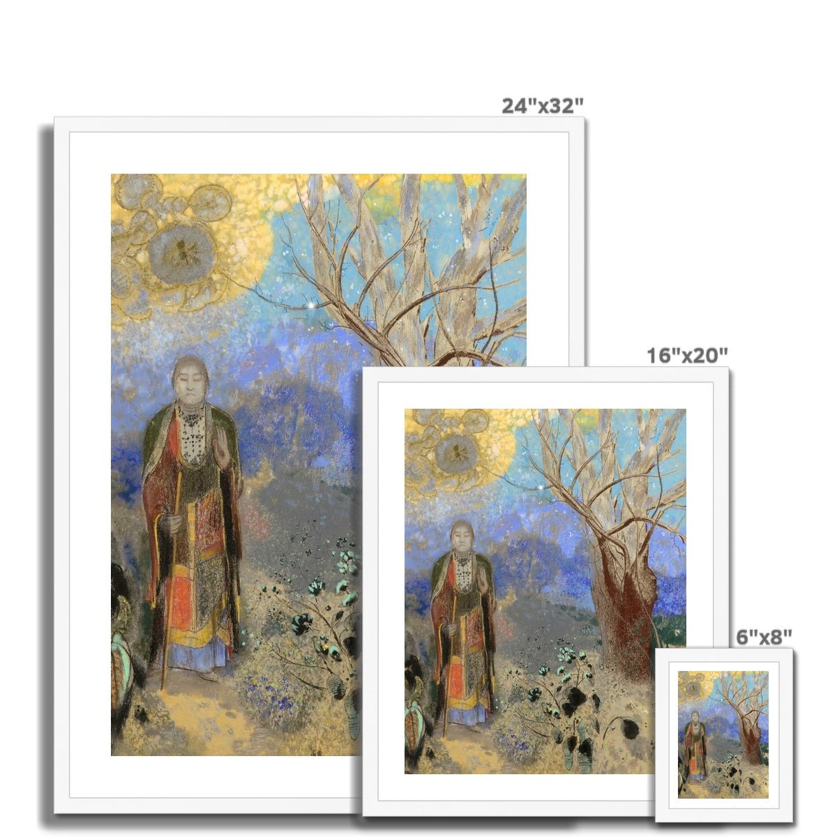 The Buddha, by Odilon Redon, Symbolism Surrealist Gift Antique Buddhist Sacred Framed Art Print ...