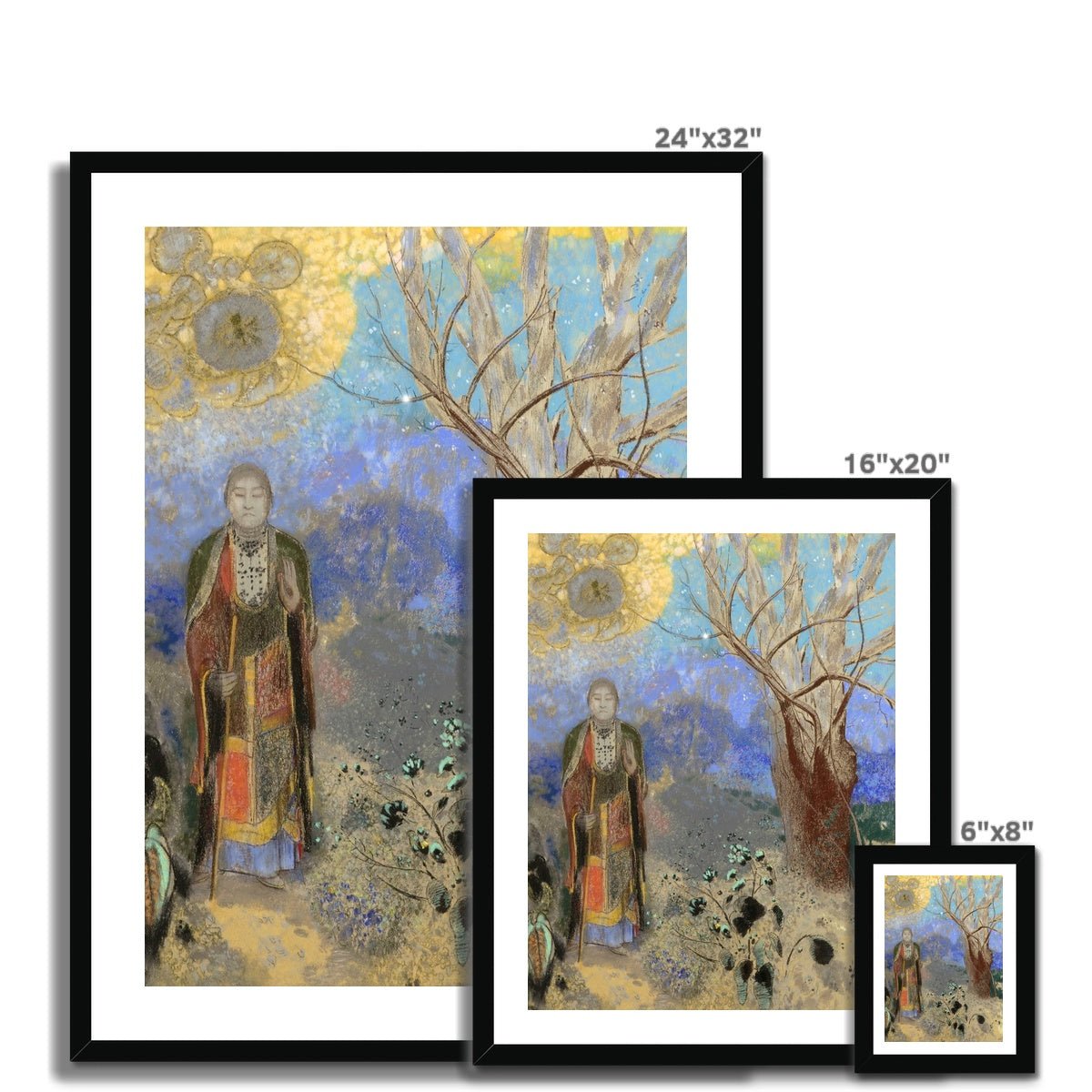 The Buddha, by Odilon Redon, Symbolism Surrealist Gift Antique Buddhist Sacred Framed Art Print ...