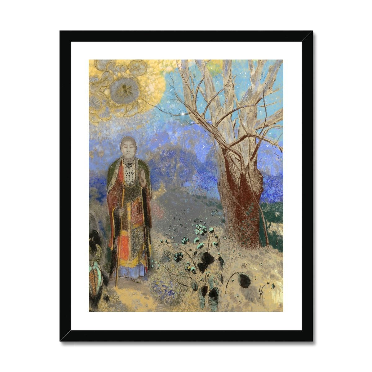 Framed Print The Buddha, by Odilon Redon, Symbolism Surrealist Gift Antique Buddhist Sacred Framed Art Print ...
