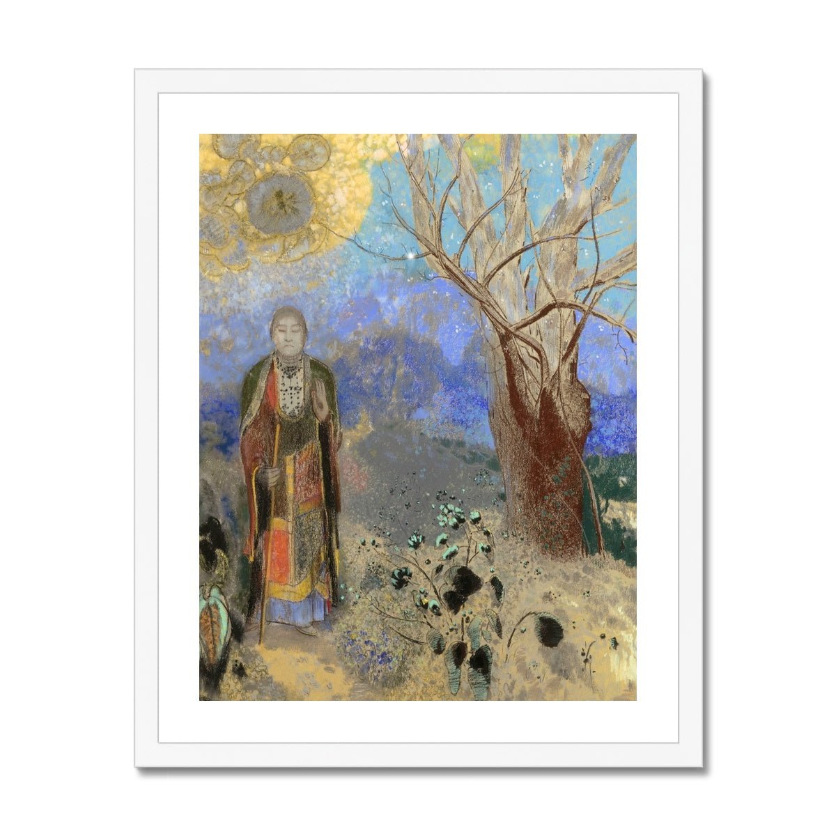 The Buddha, by Odilon Redon, Symbolism Surrealist Gift Antique Buddhist Sacred Framed Art Print ...