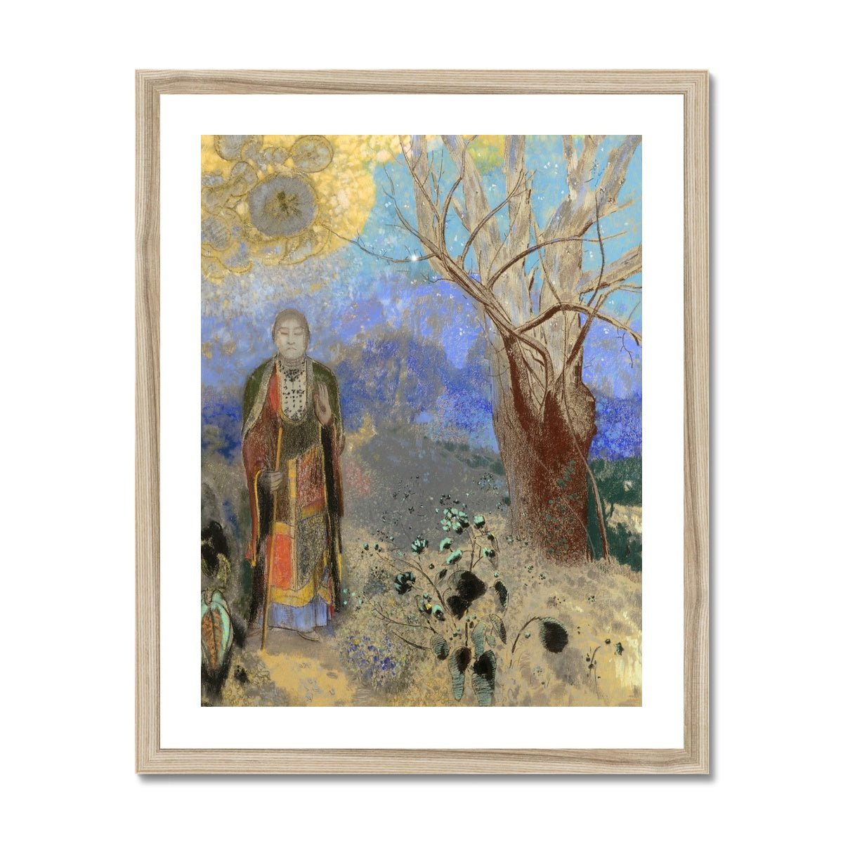 The Buddha, by Odilon Redon, Symbolism Surrealist Gift Antique Buddhist Sacred Framed Art Print ...