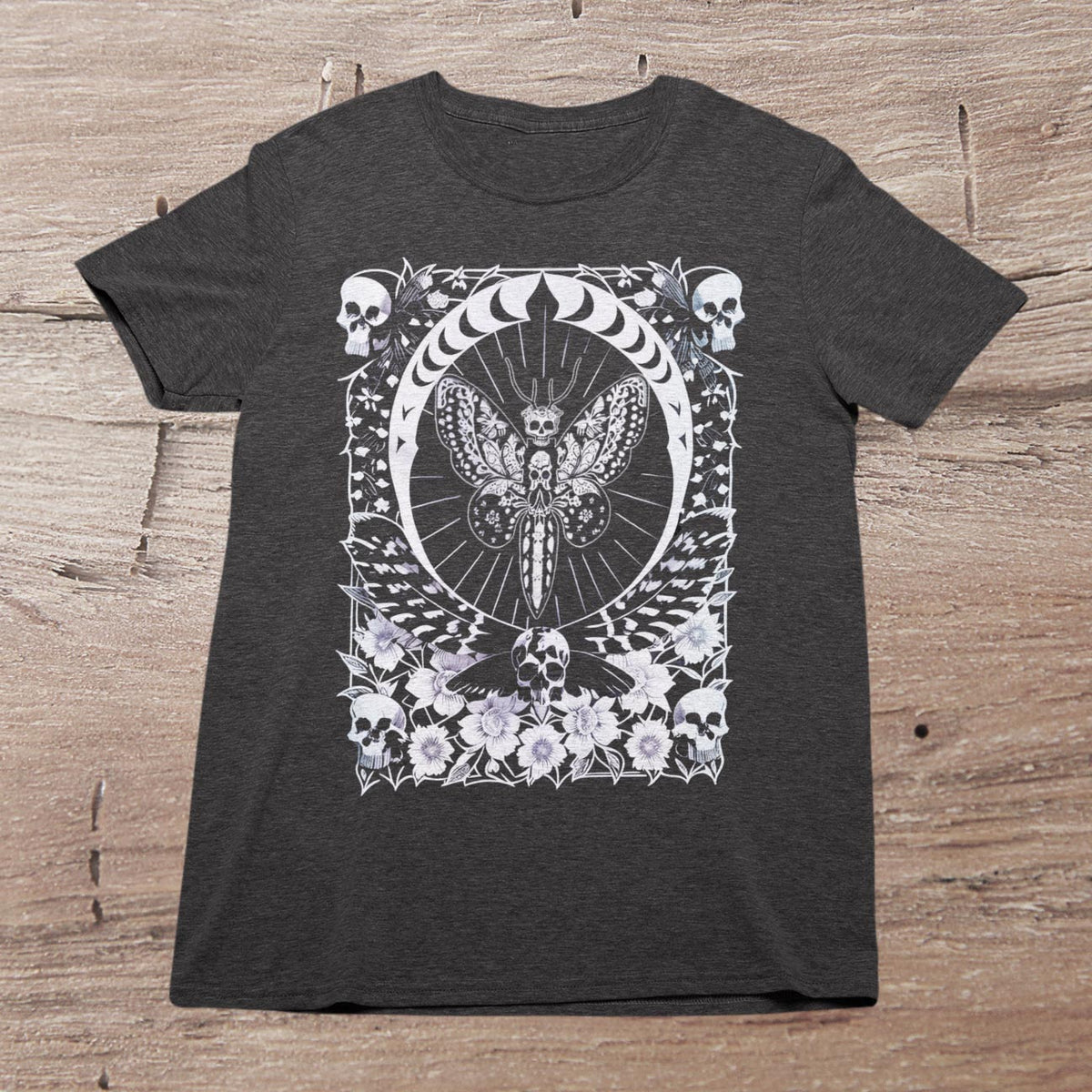 The Death's-Head Hawkmoth | Skull Macabre Gothic Horror Silence | Occult Moth Lamb Symbol, Graphic Art T-Shirt