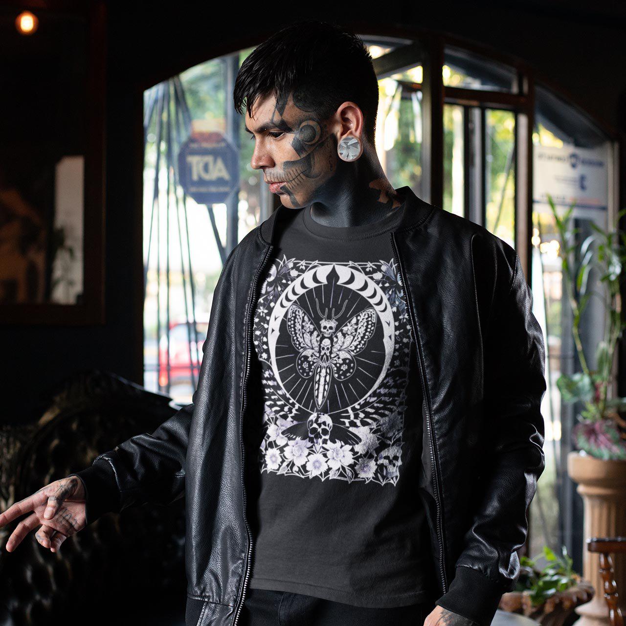 The Death's-Head Hawkmoth | Skull Macabre Gothic Horror Silence | Occult Moth Lamb Symbol, Graphic Art T-Shirt