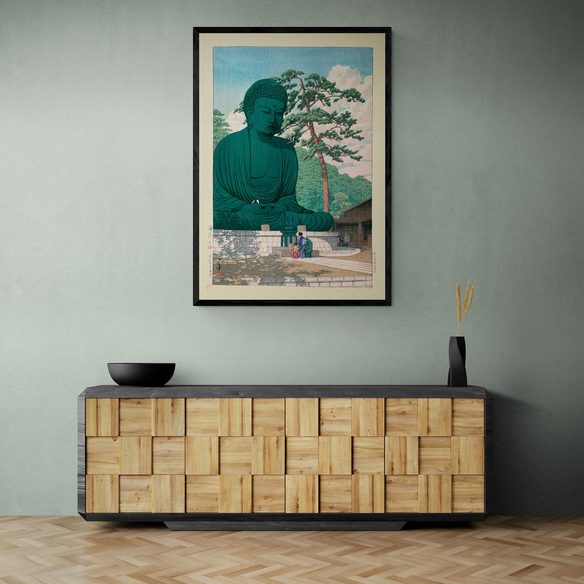 The Great Buddha of Kamakura (Kawase Hasui) Antique Japanese Edo Woodblock Print Ukiyo-e Vintage Gift Fine Art Print